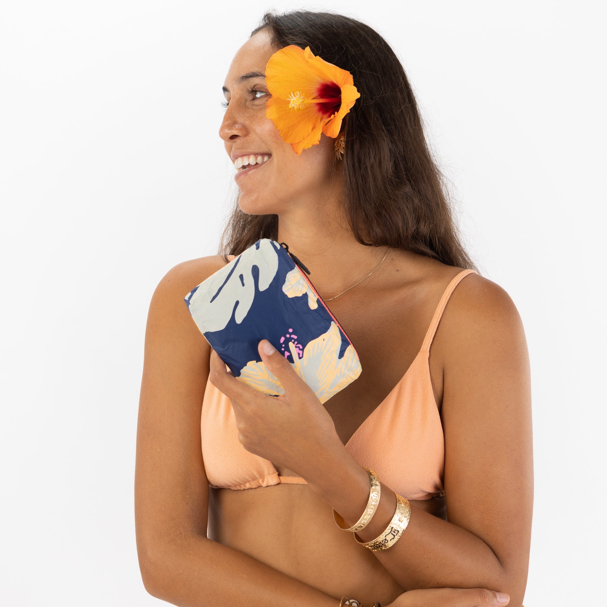 Pape'ete x Samudra Mini Pouch / Neon Moon on Navy Aloha Collection