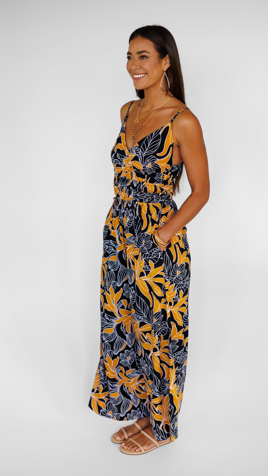 Opal Jumpsuit / Tropical Black Khush Clothing