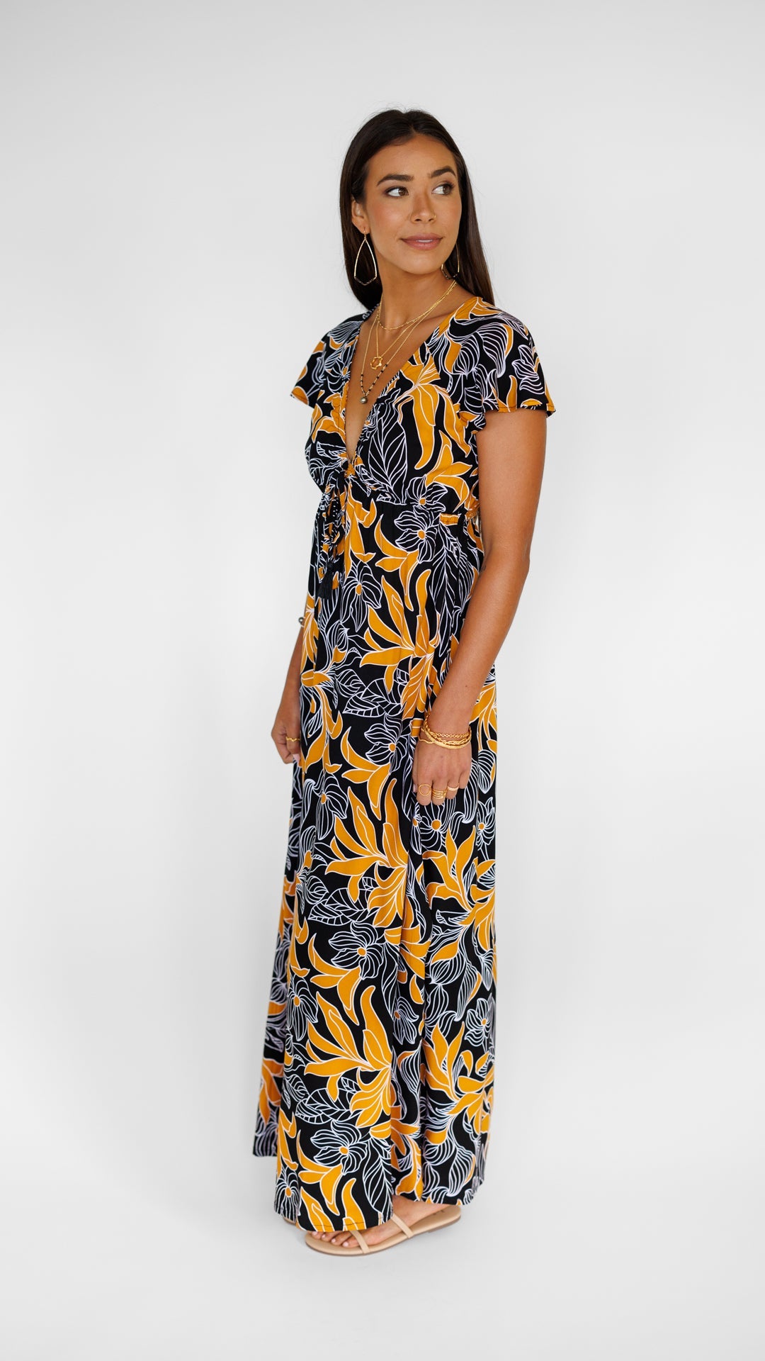 Leilani Dress / Tropical Black Khush Clothing