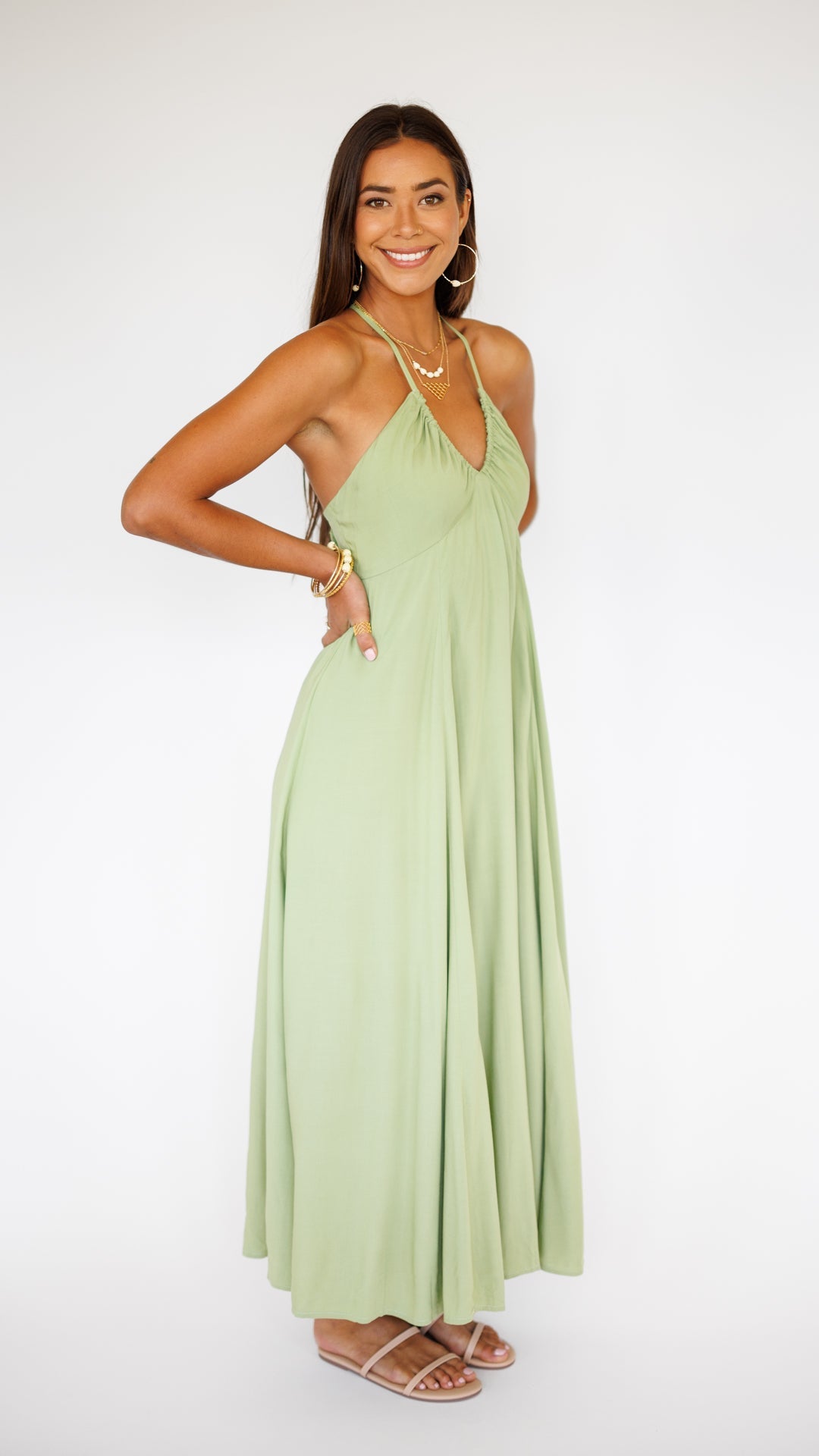 Larch Dress / Leaf Green Khush Clothing