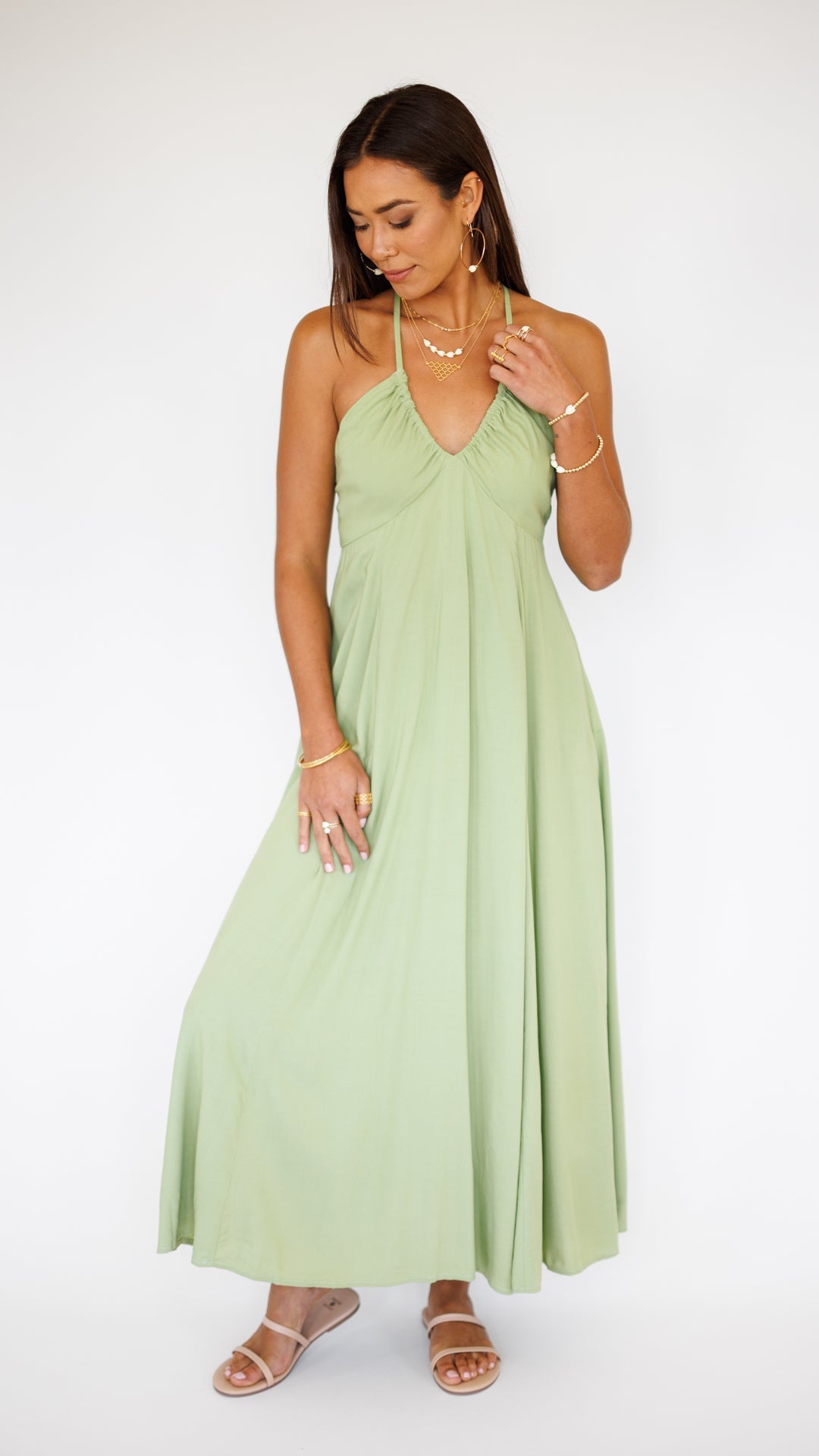 Larch Dress / Leaf Green Khush Clothing