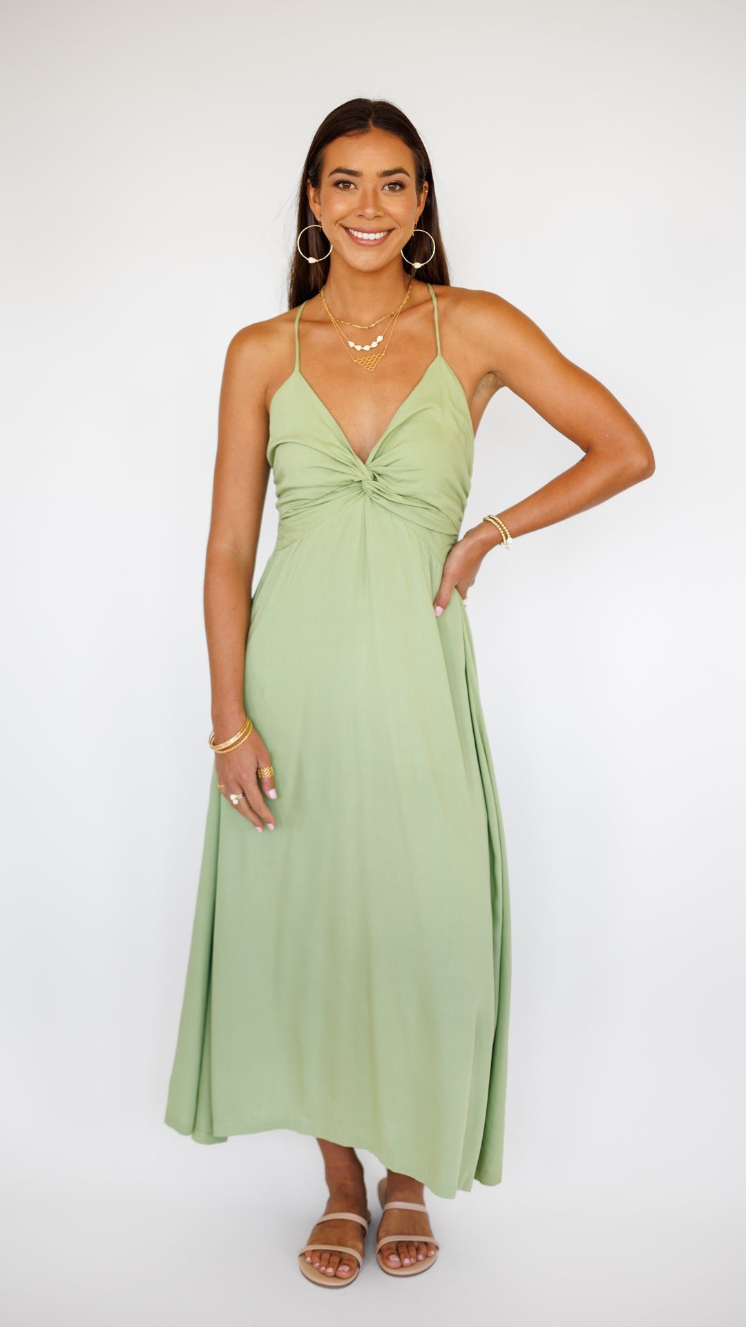 Lorena Dress / Leaf Green Khush Clothing