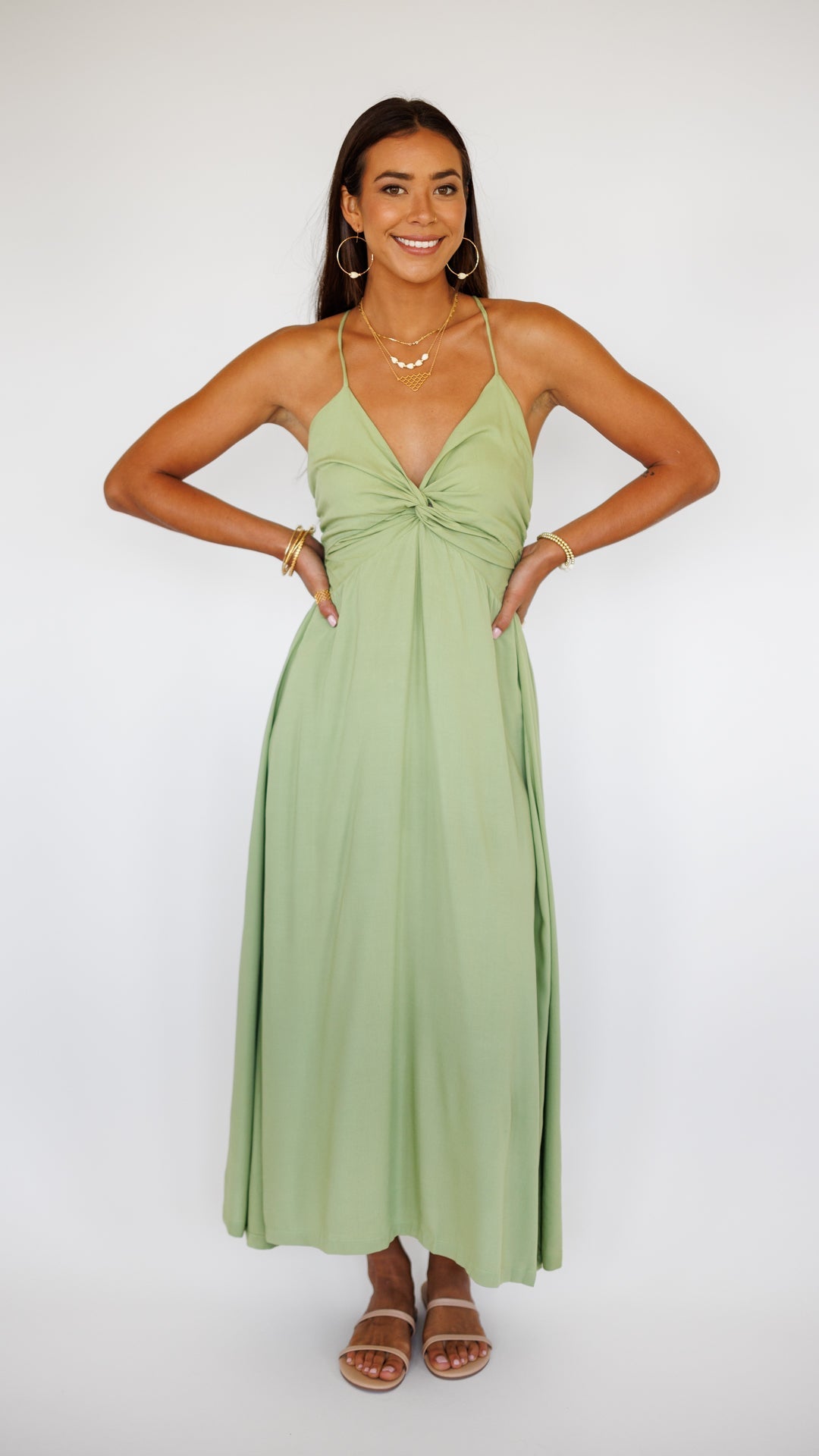 Lorena Dress / Leaf Green Khush Clothing