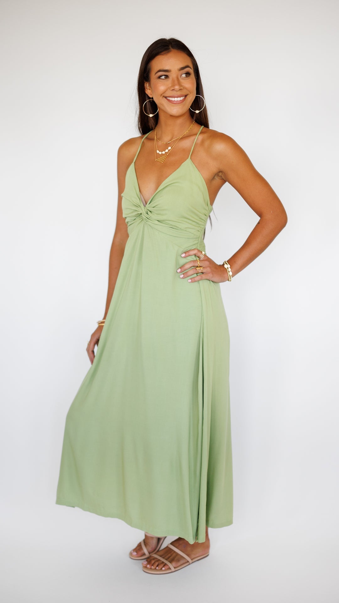 Lorena Dress / Leaf Green Khush Clothing