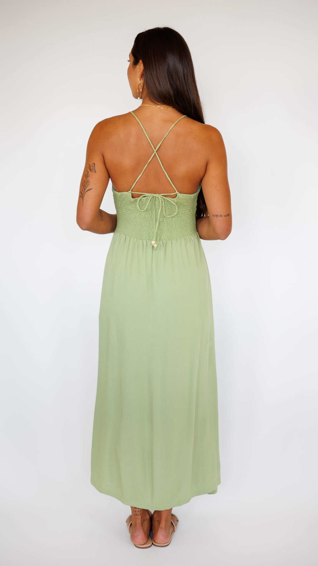 Lorena Dress / Leaf Green Khush Clothing