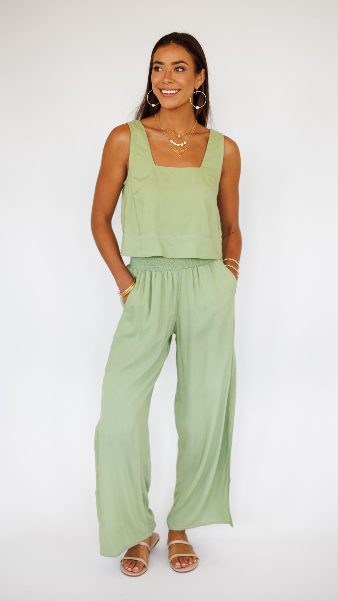 Tayla Top / Leaf Green Khush Clothing