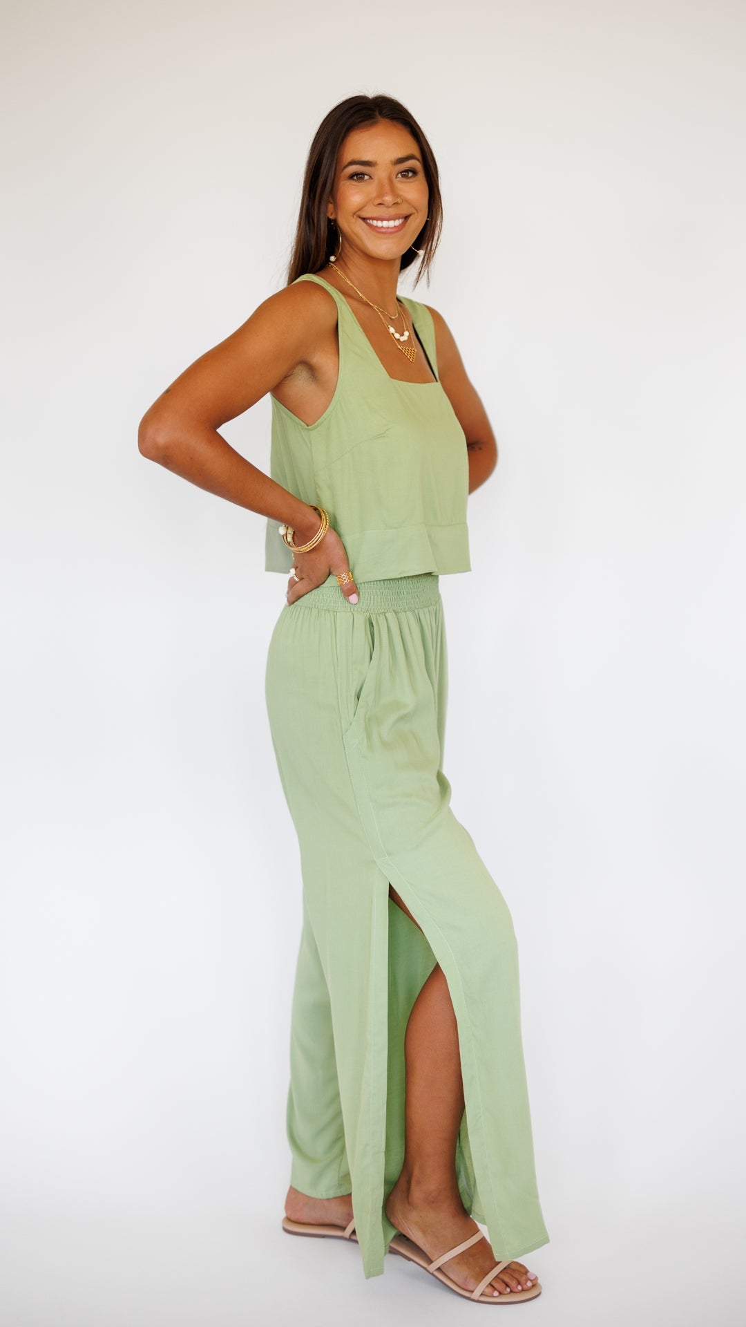 Tayla Top / Leaf Green Khush Clothing