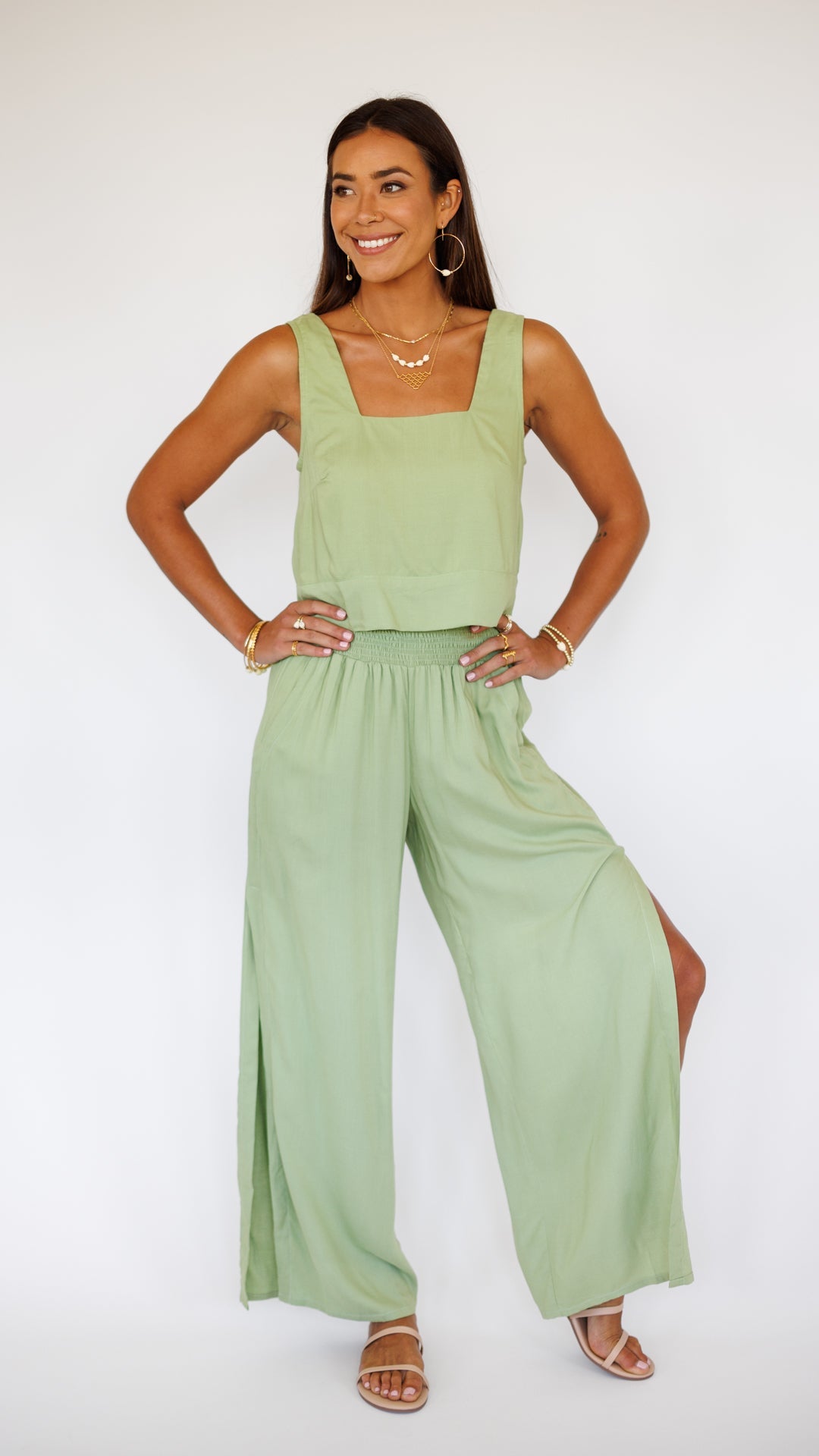 Tayla Top / Leaf Green Khush Clothing