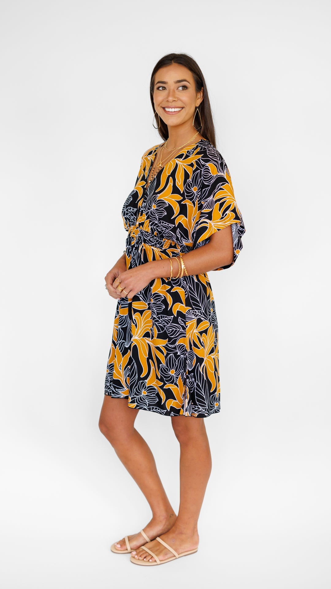 Flynn Dress / Tropical Black Khush Clothing