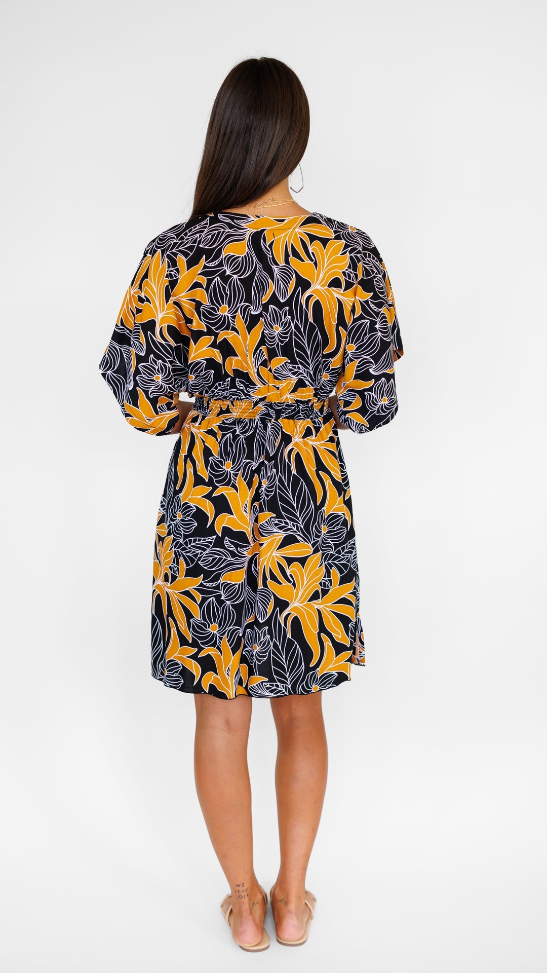 Flynn Dress / Tropical Black Khush Clothing