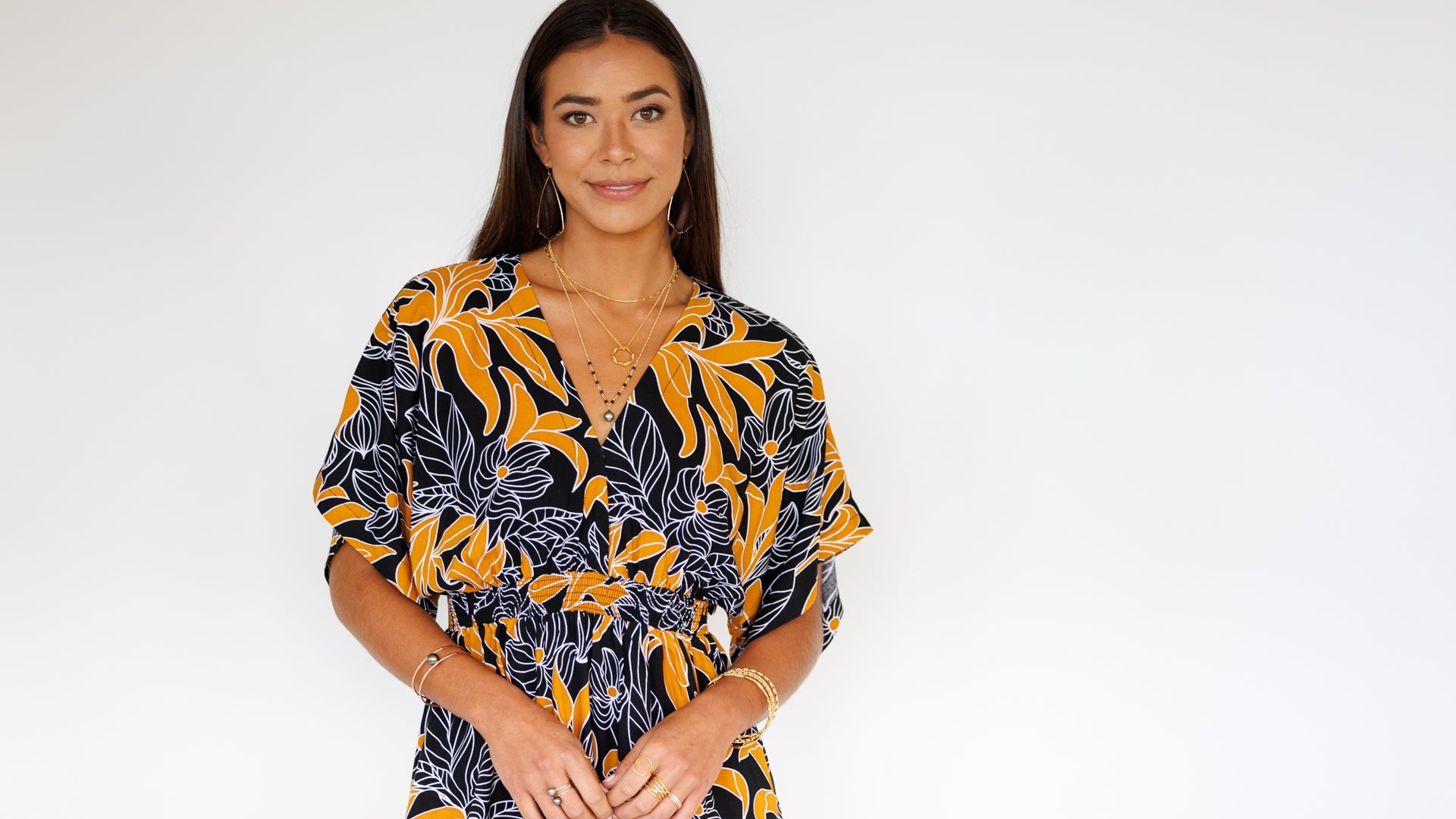 Flynn Dress / Tropical Black Khush Clothing