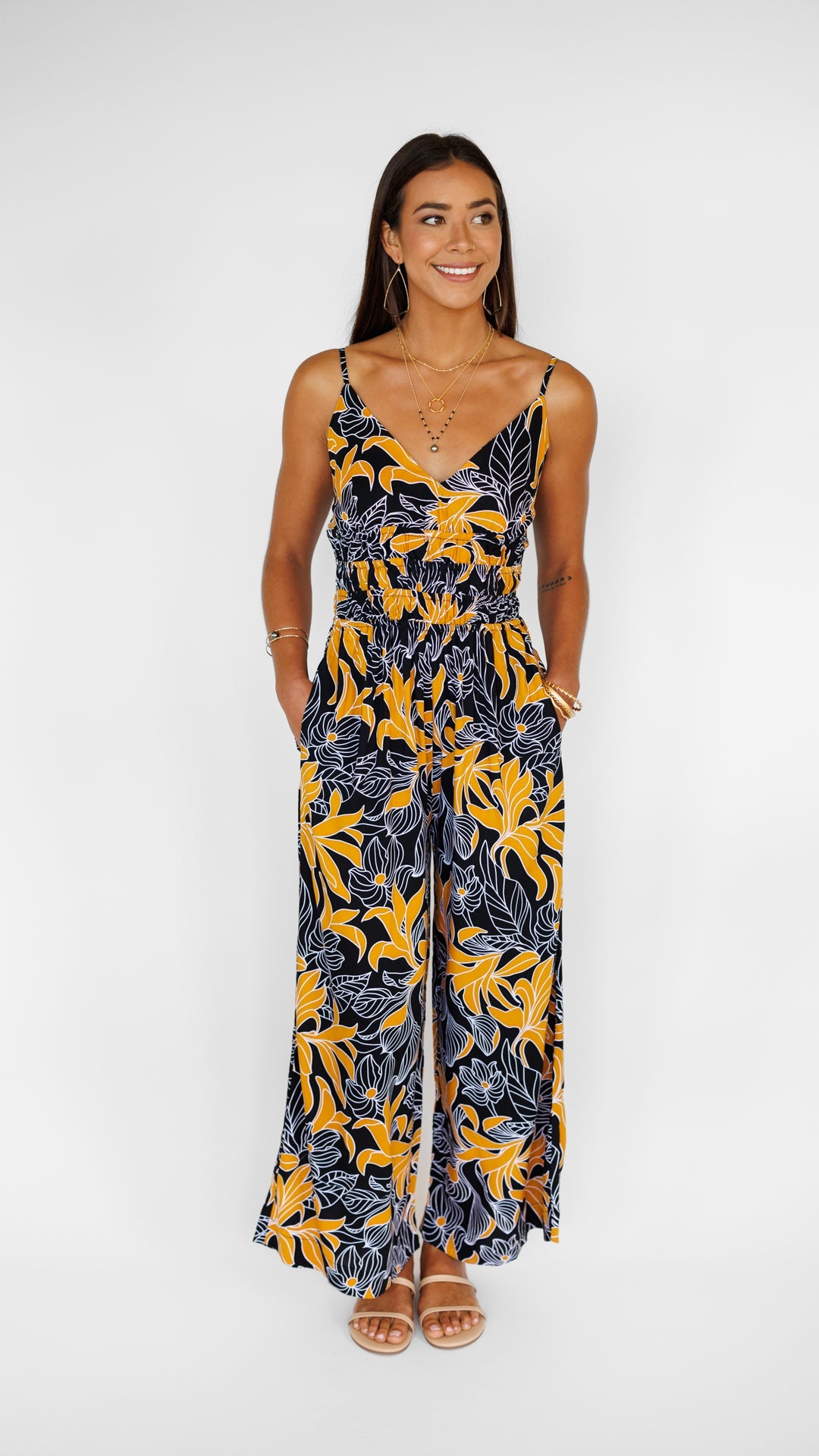 Opal Jumpsuit / Tropical Black Khush Clothing