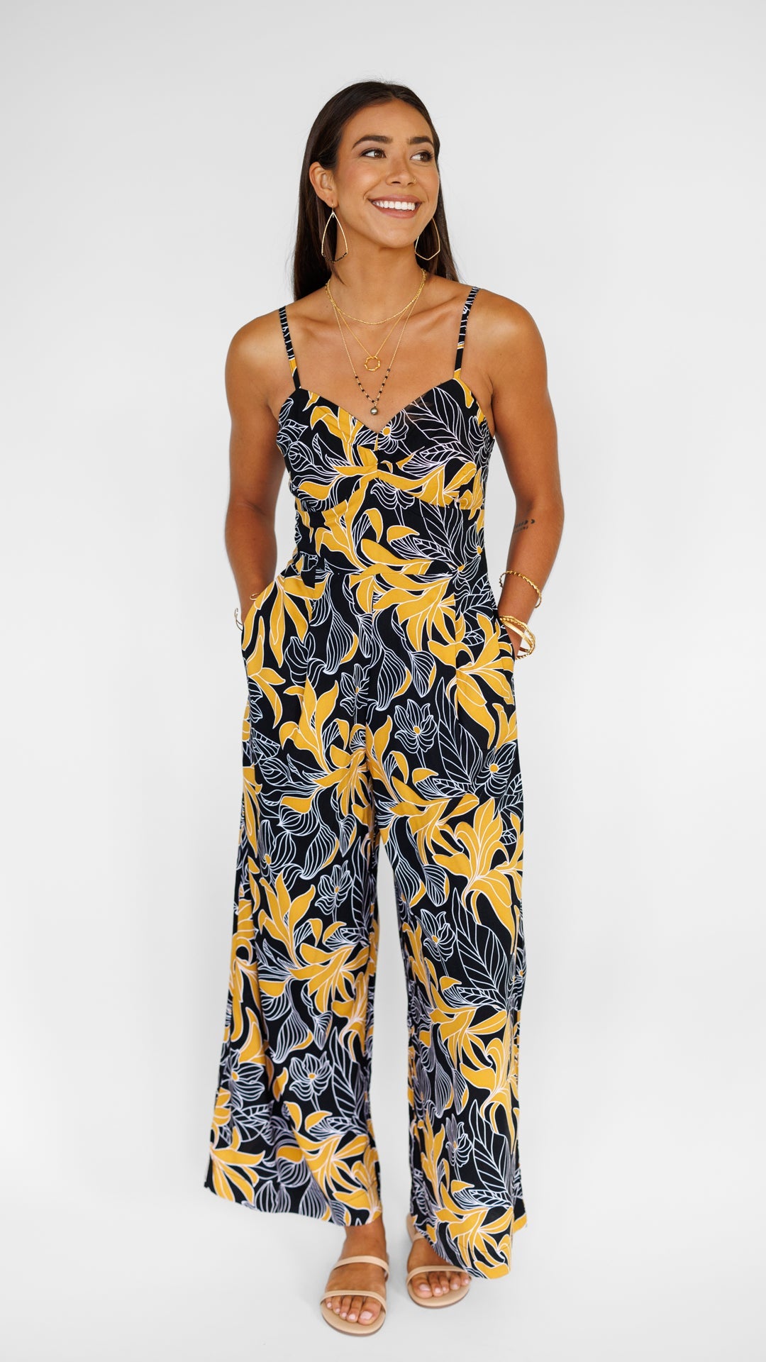 Morena Jumpsuit / Tropical Black Khush Clothing