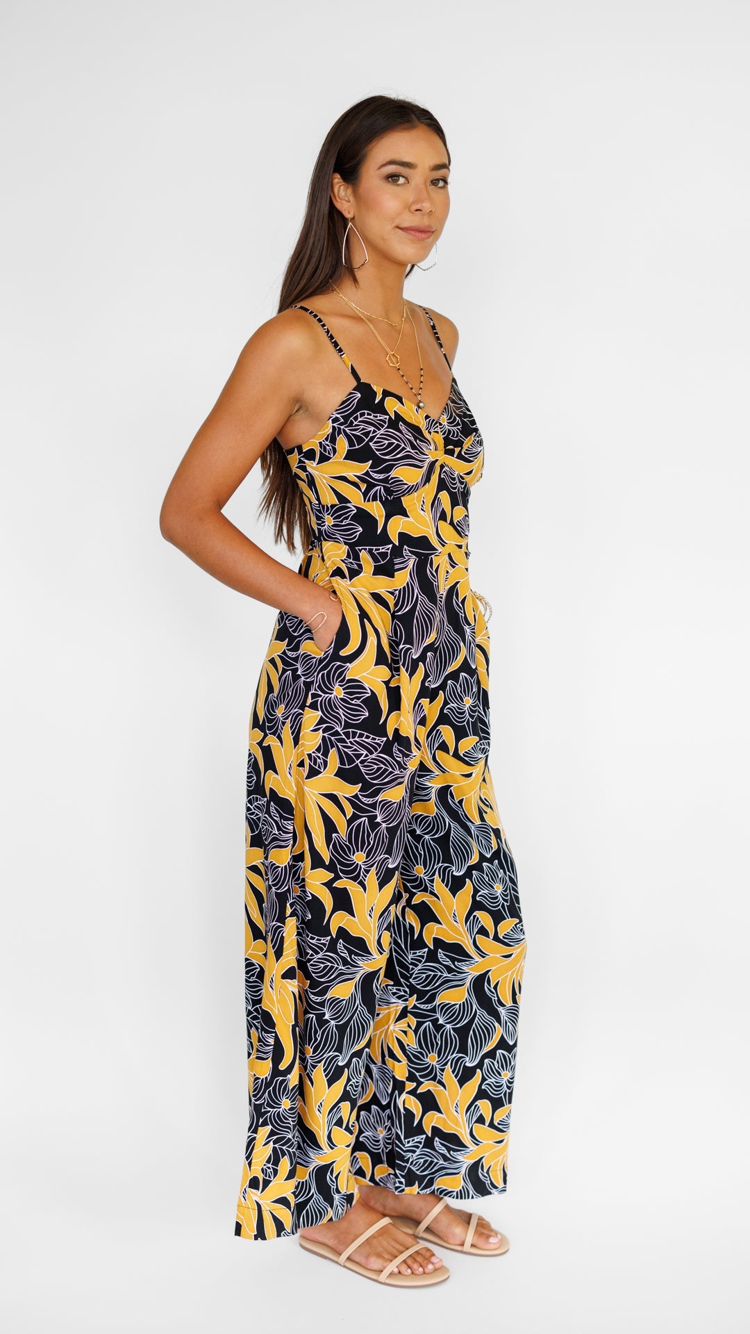 Morena Jumpsuit / Tropical Black Khush Clothing