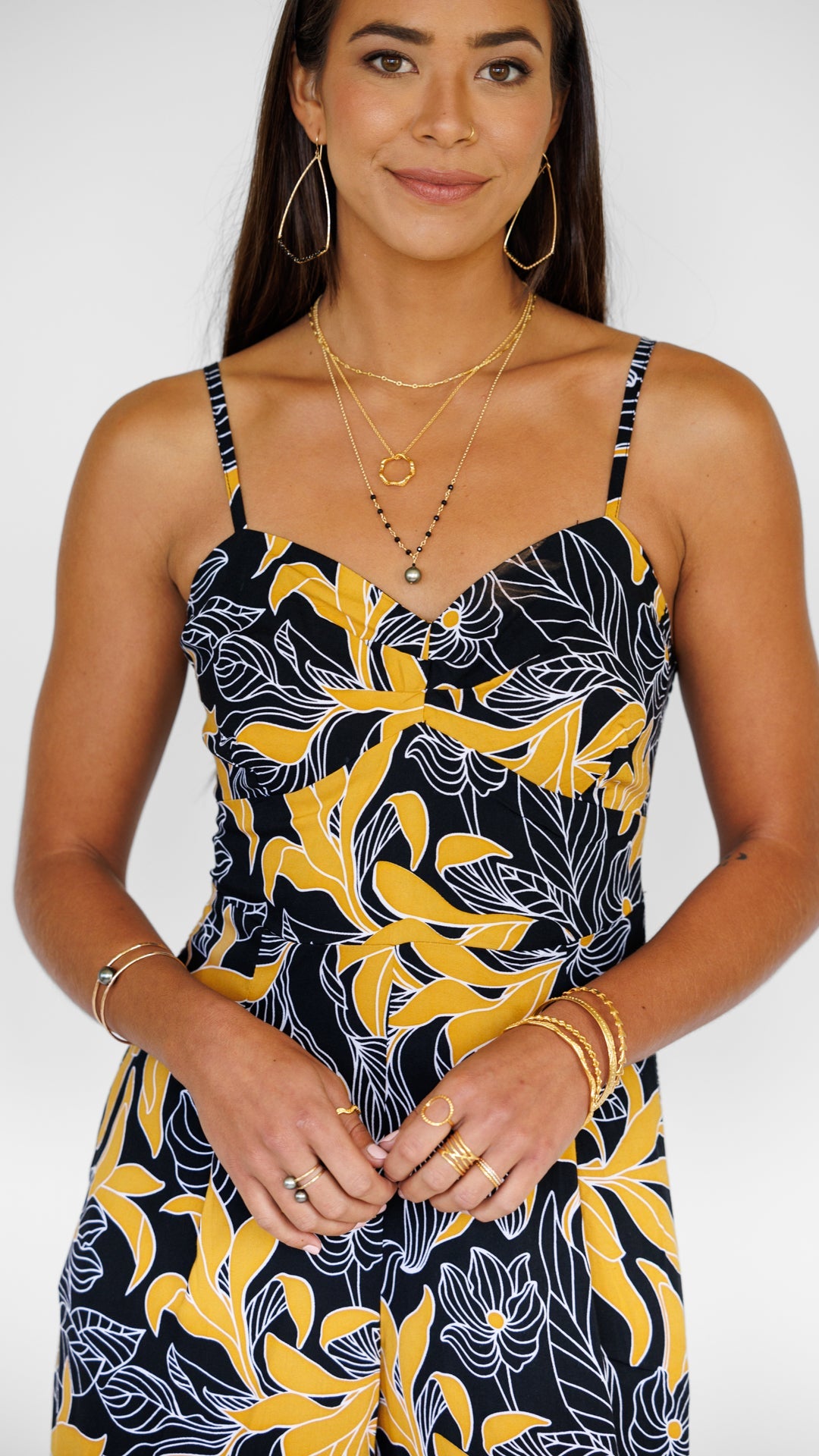 Morena Jumpsuit / Tropical Black Khush Clothing