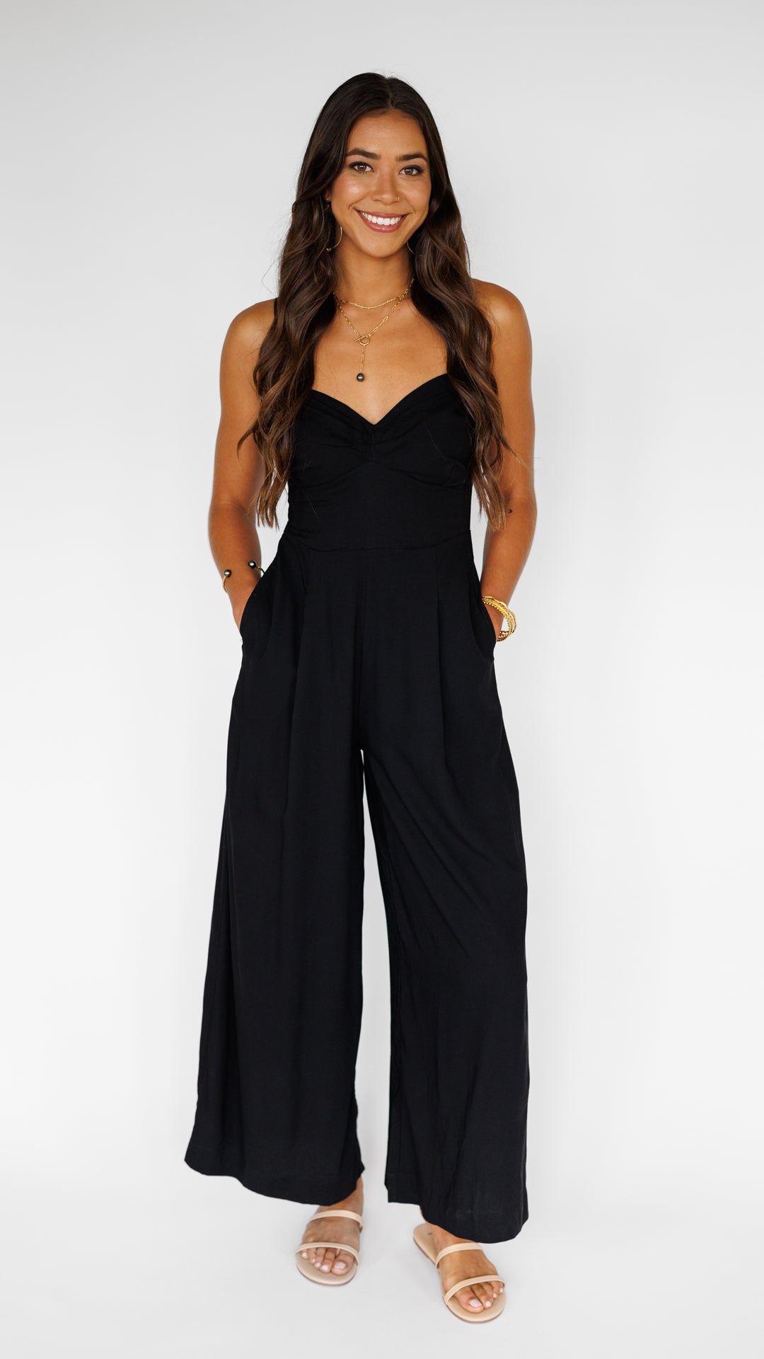 Morena Jumpsuit / Solid Black Khush Clothing