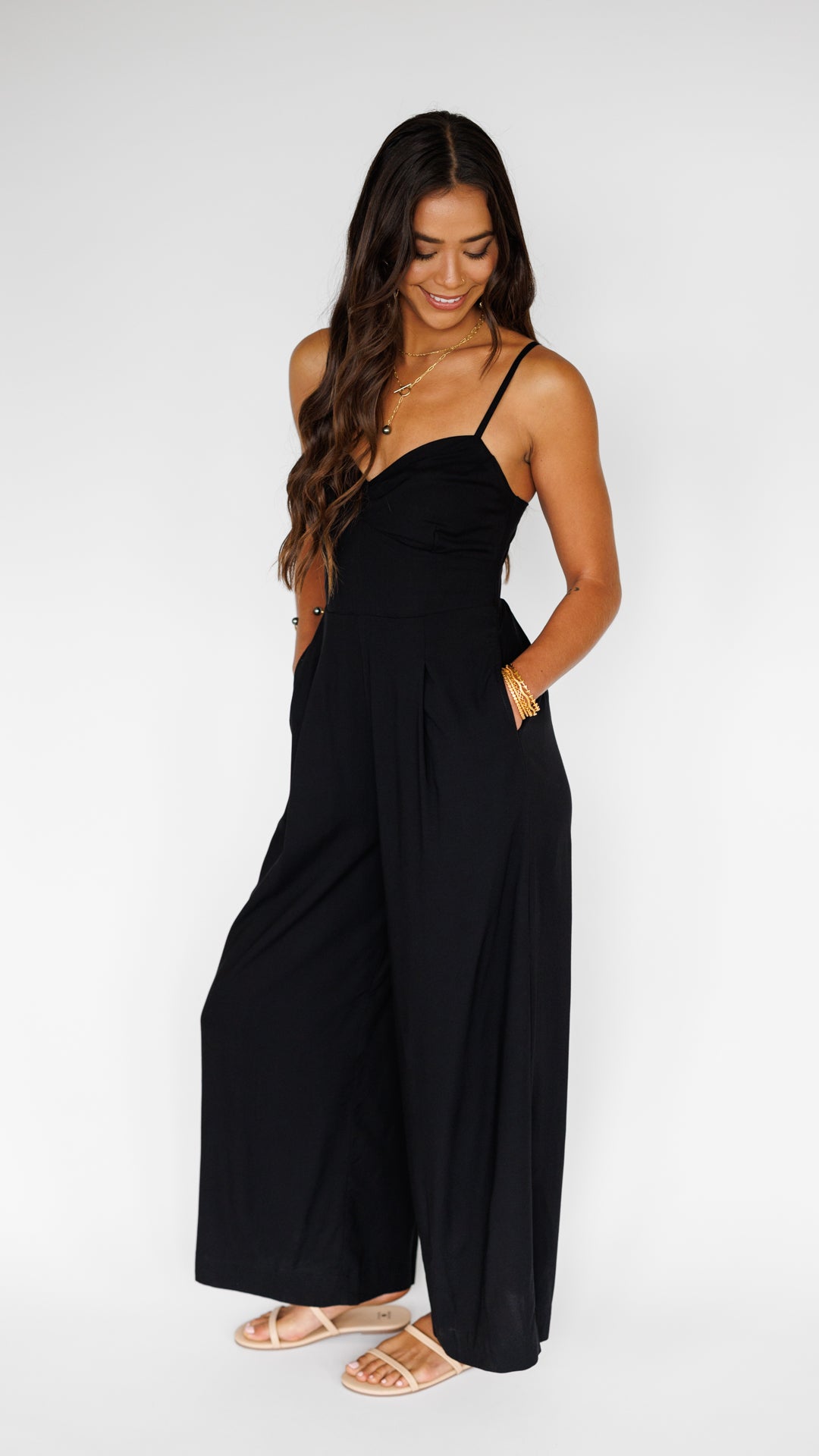 Morena Jumpsuit / Solid Black Khush Clothing