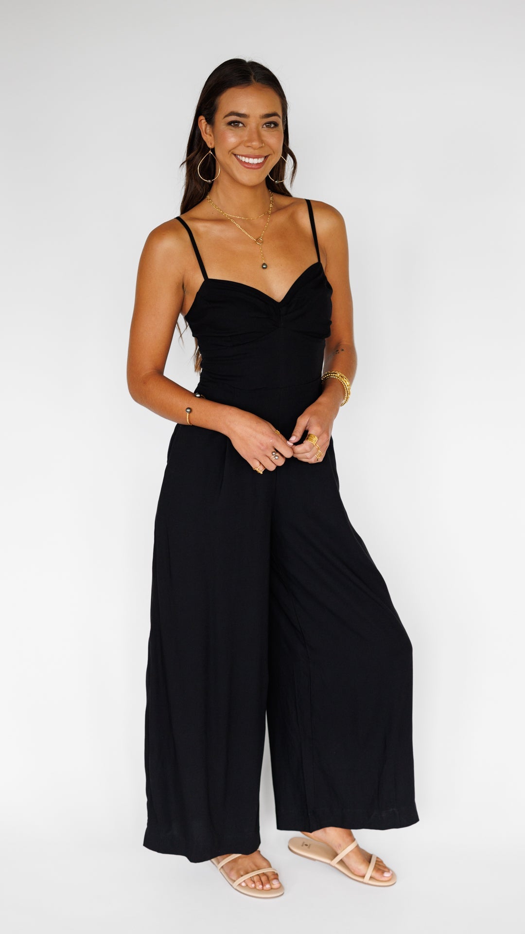 Morena Jumpsuit / Solid Black Khush Clothing