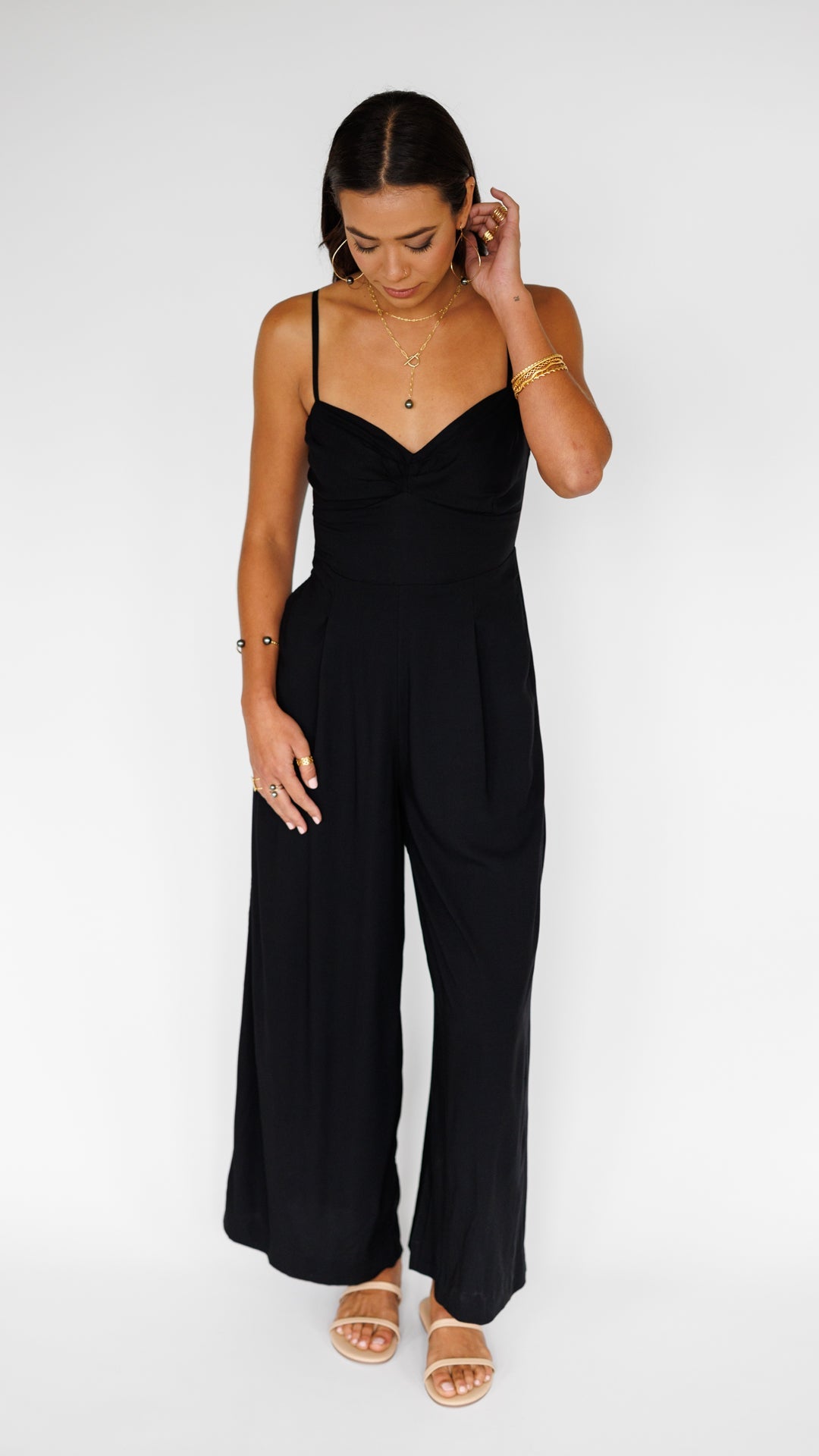 Morena Jumpsuit / Solid Black Khush Clothing