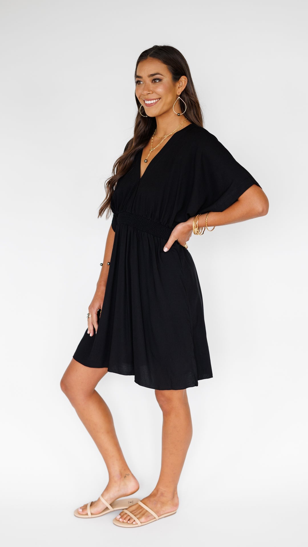 Flynn Dress / Solid Black Khush Clothing