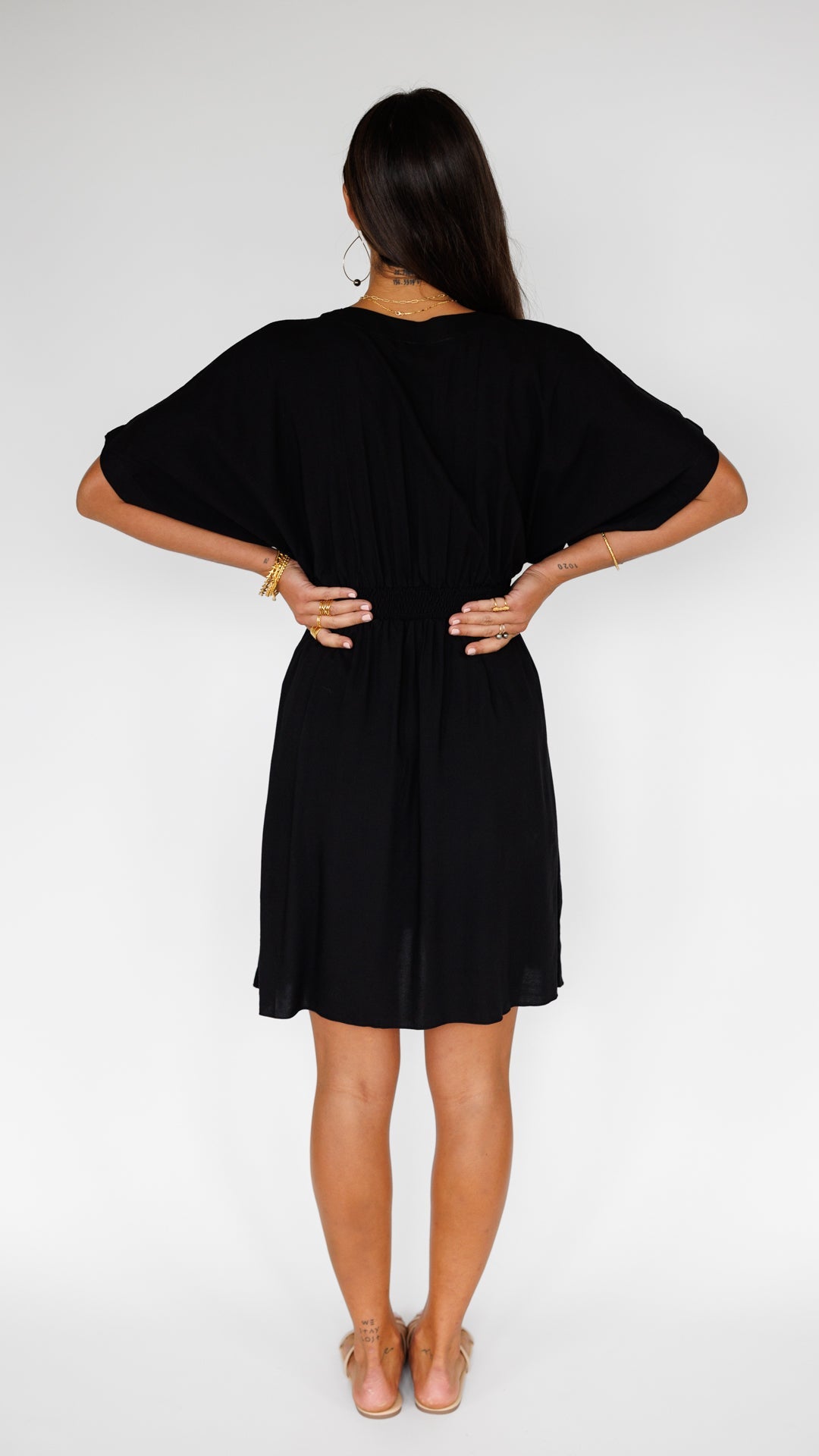 Flynn Dress / Solid Black Khush Clothing