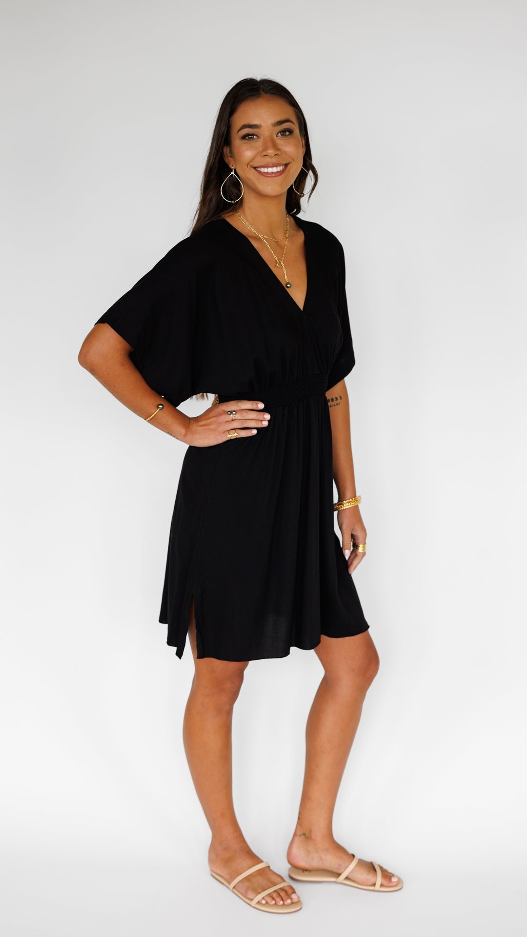 Flynn Dress / Solid Black Khush Clothing