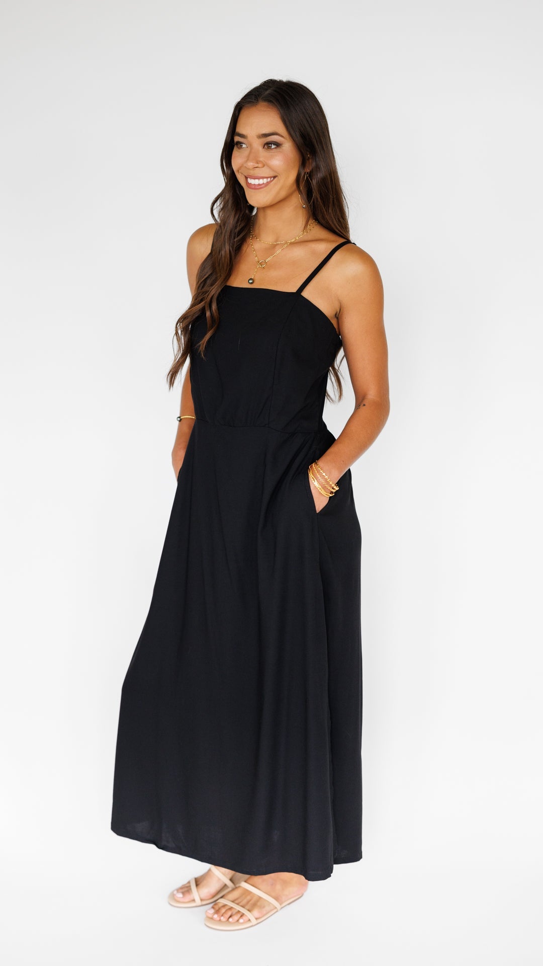 Mirella Dress / Solid Black Khush Clothing