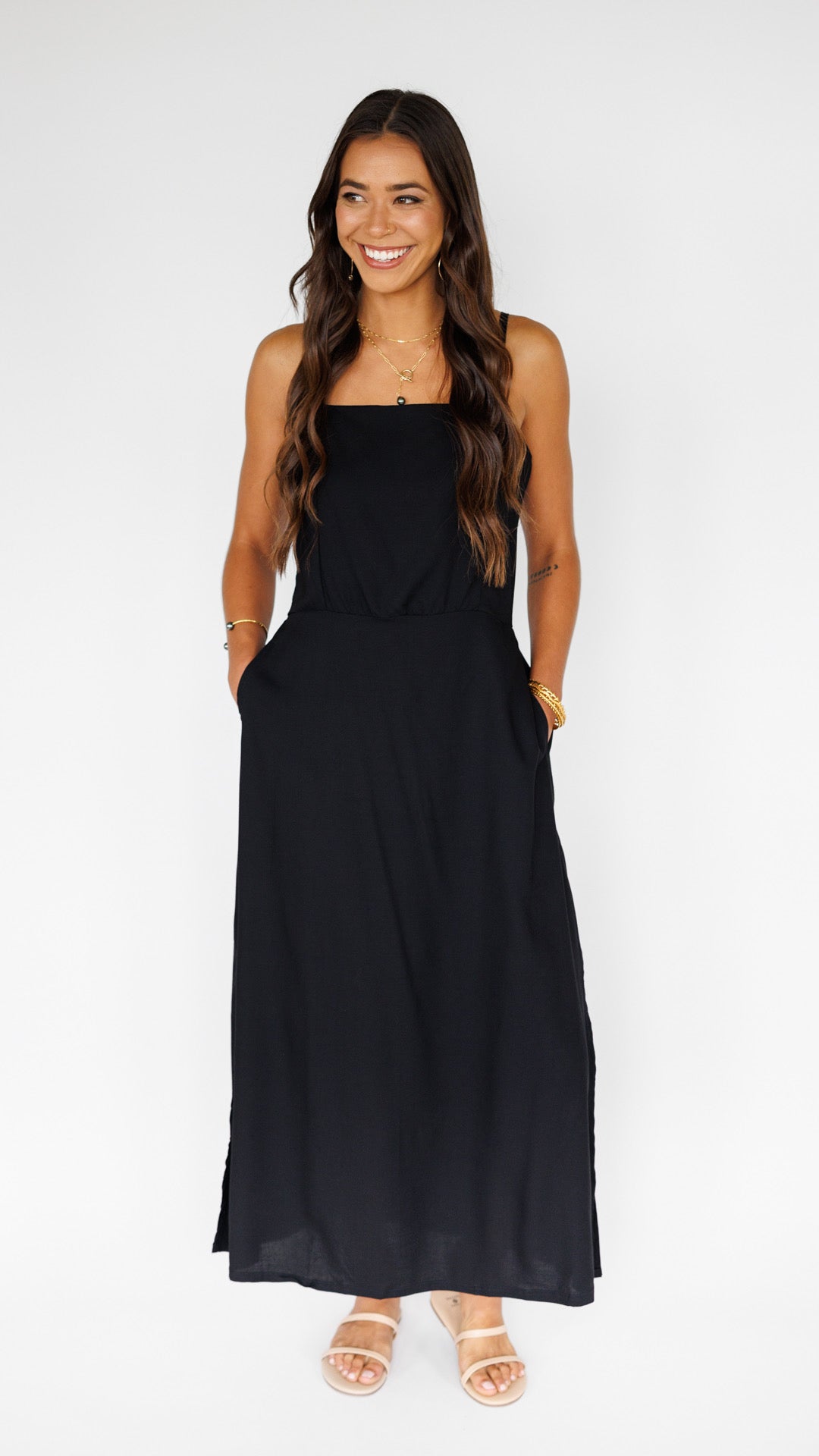 Mirella Dress / Solid Black Khush Clothing