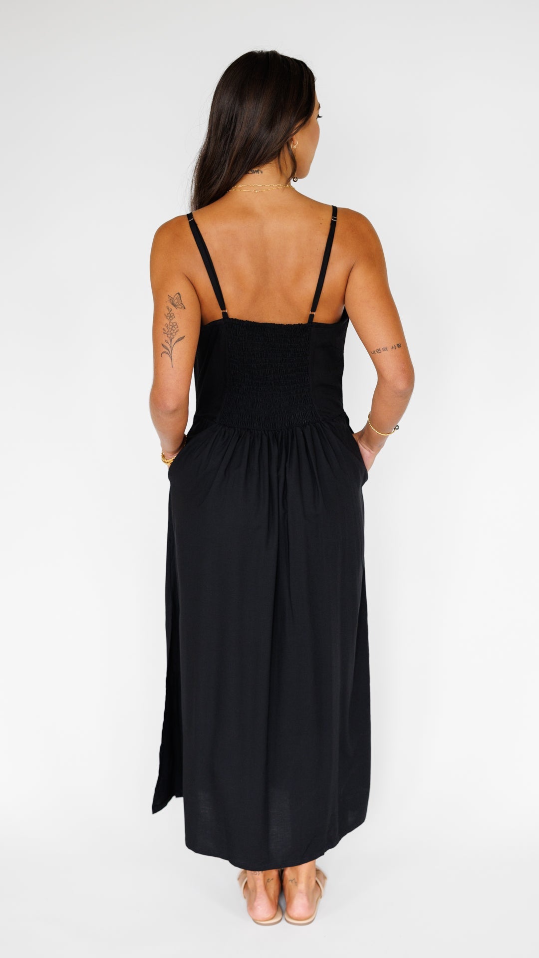 Mirella Dress / Solid Black Khush Clothing