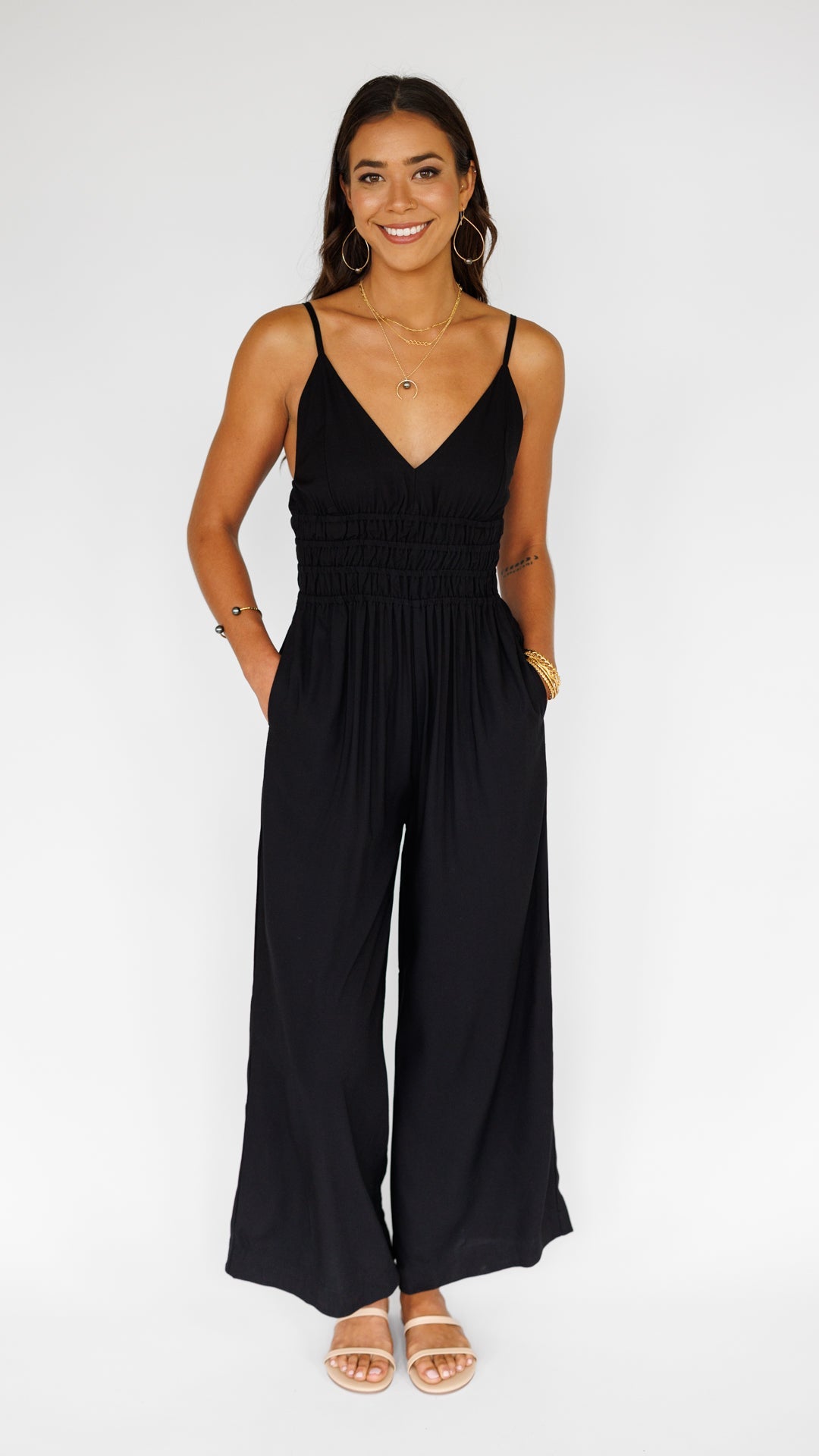 Opal Jumpsuit / Solid Black Khush Clothing