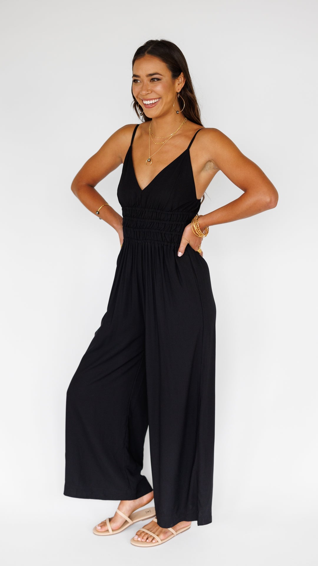 Opal Jumpsuit / Solid Black Khush Clothing