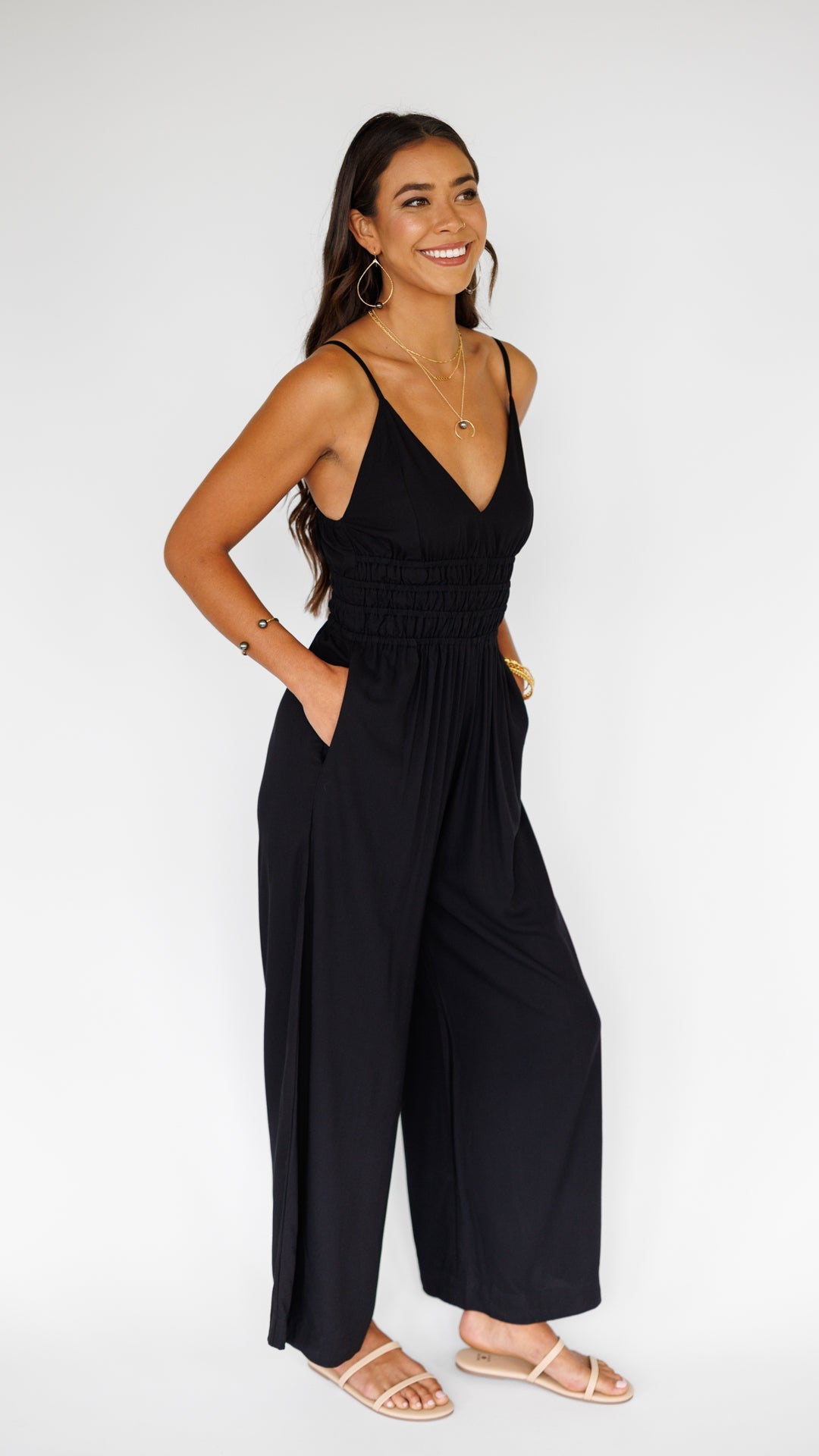Opal Jumpsuit / Solid Black Khush Clothing