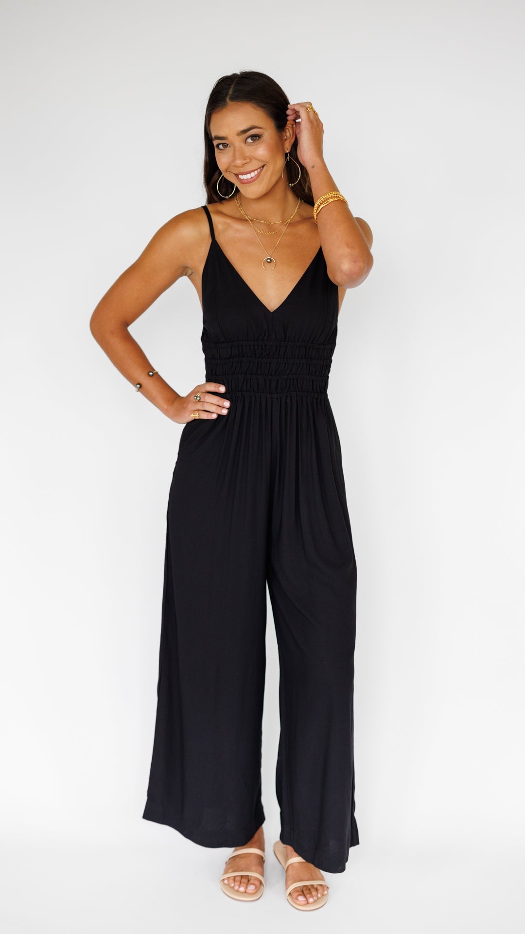Opal Jumpsuit / Solid Black Khush Clothing