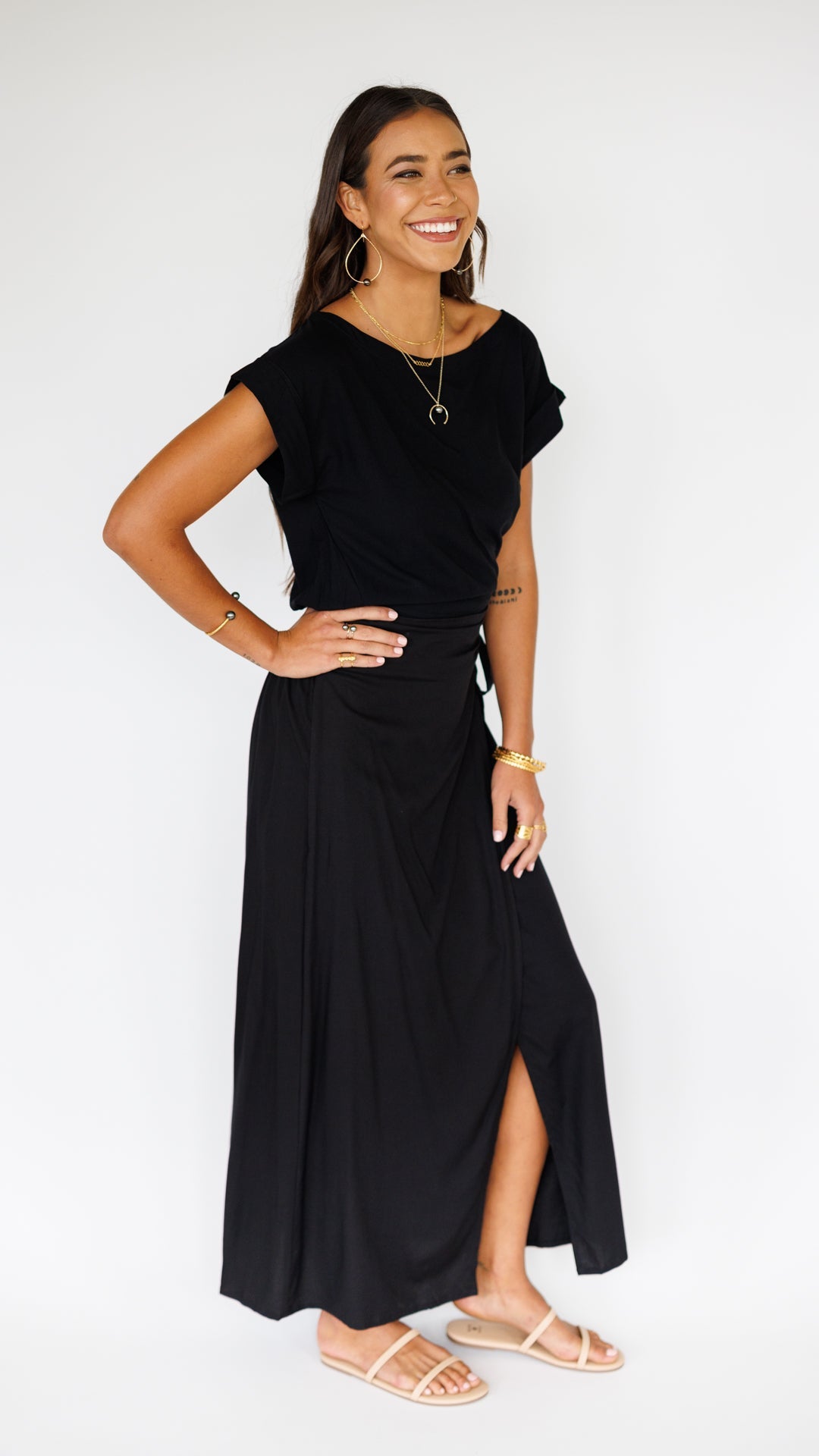 Kalei Skirt / Solid Black Khush Clothing