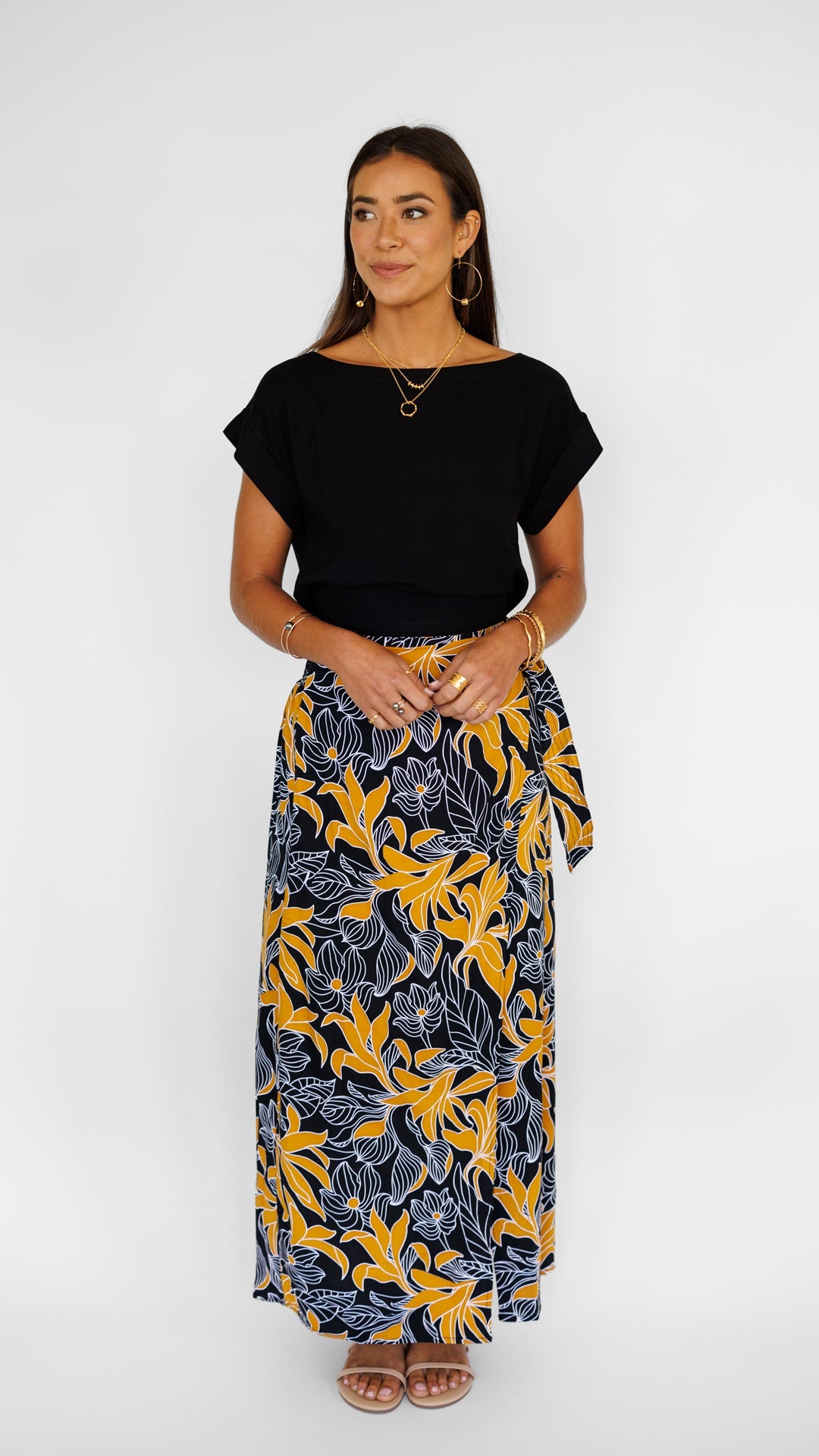 Kalei Skirt / Tropical Black Khush Clothing