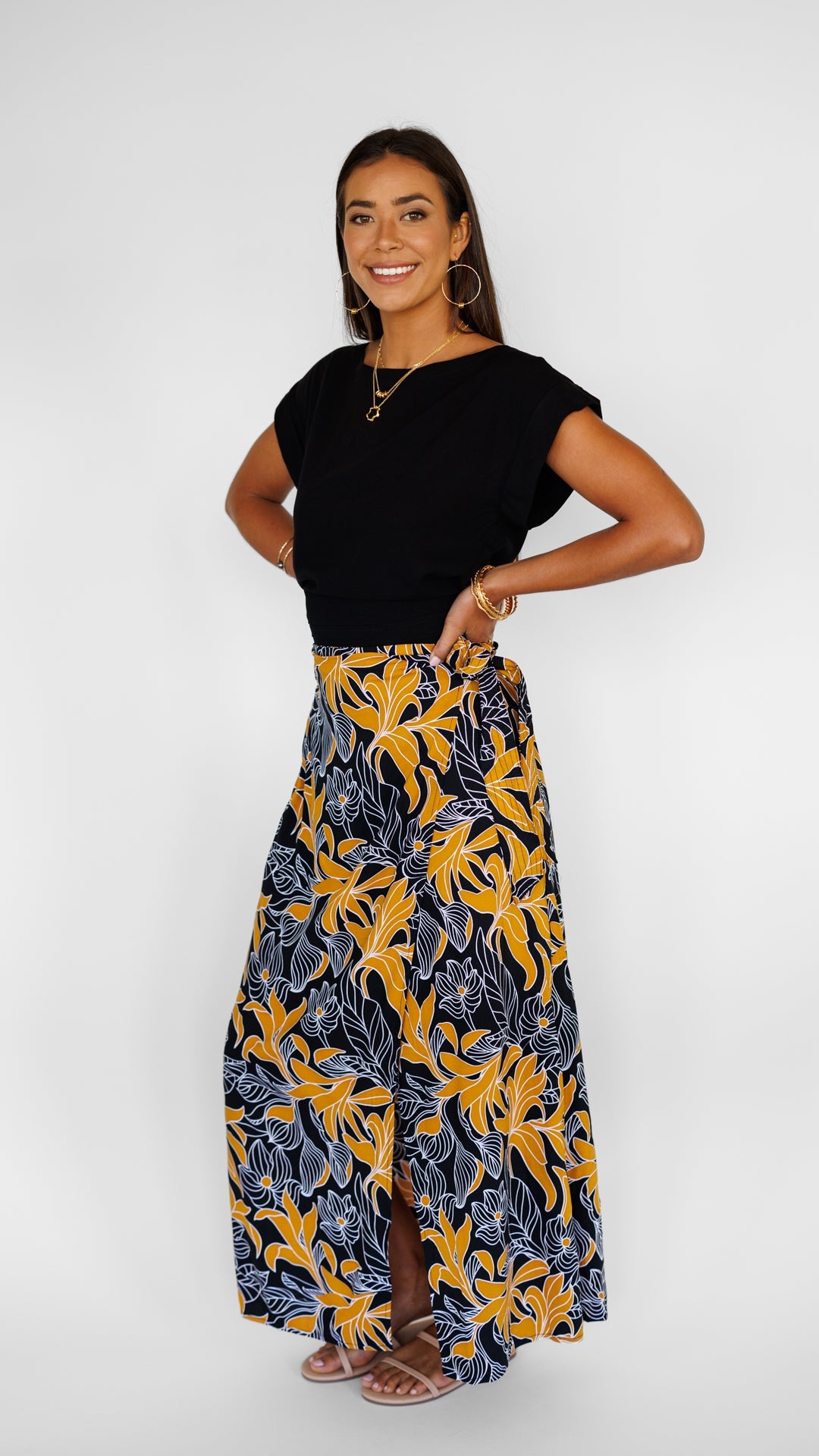 Kalei Skirt / Tropical Black Khush Clothing