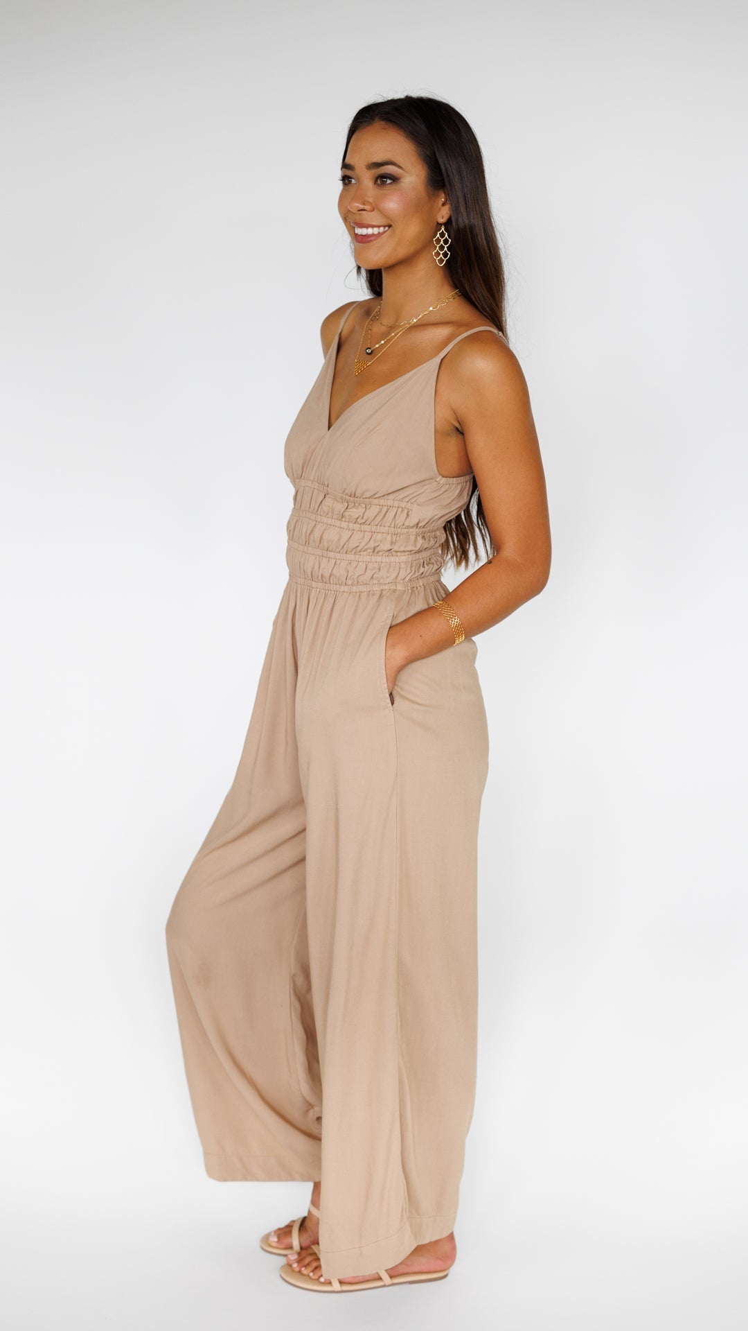 Opal Jumpsuit / Latte Khush Clothing
