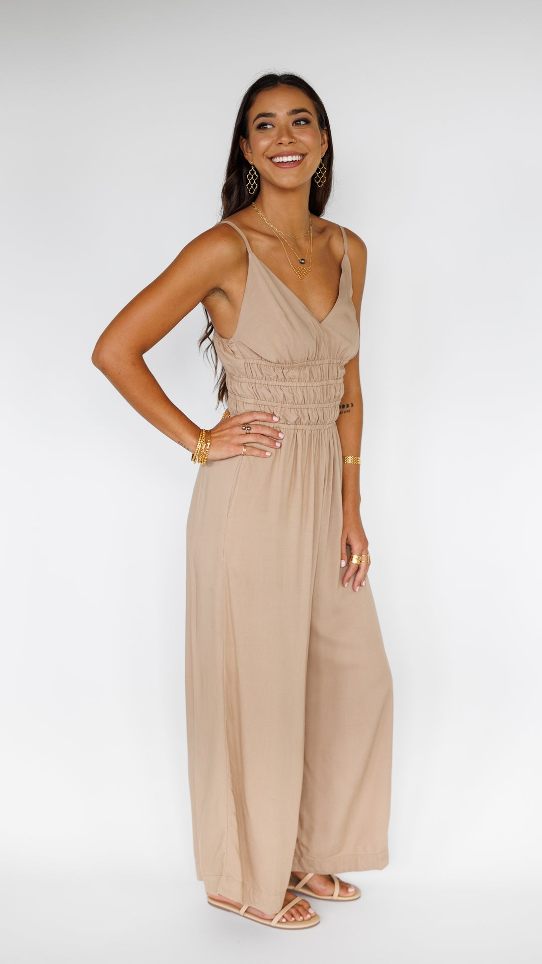 Opal Jumpsuit / Latte Khush Clothing