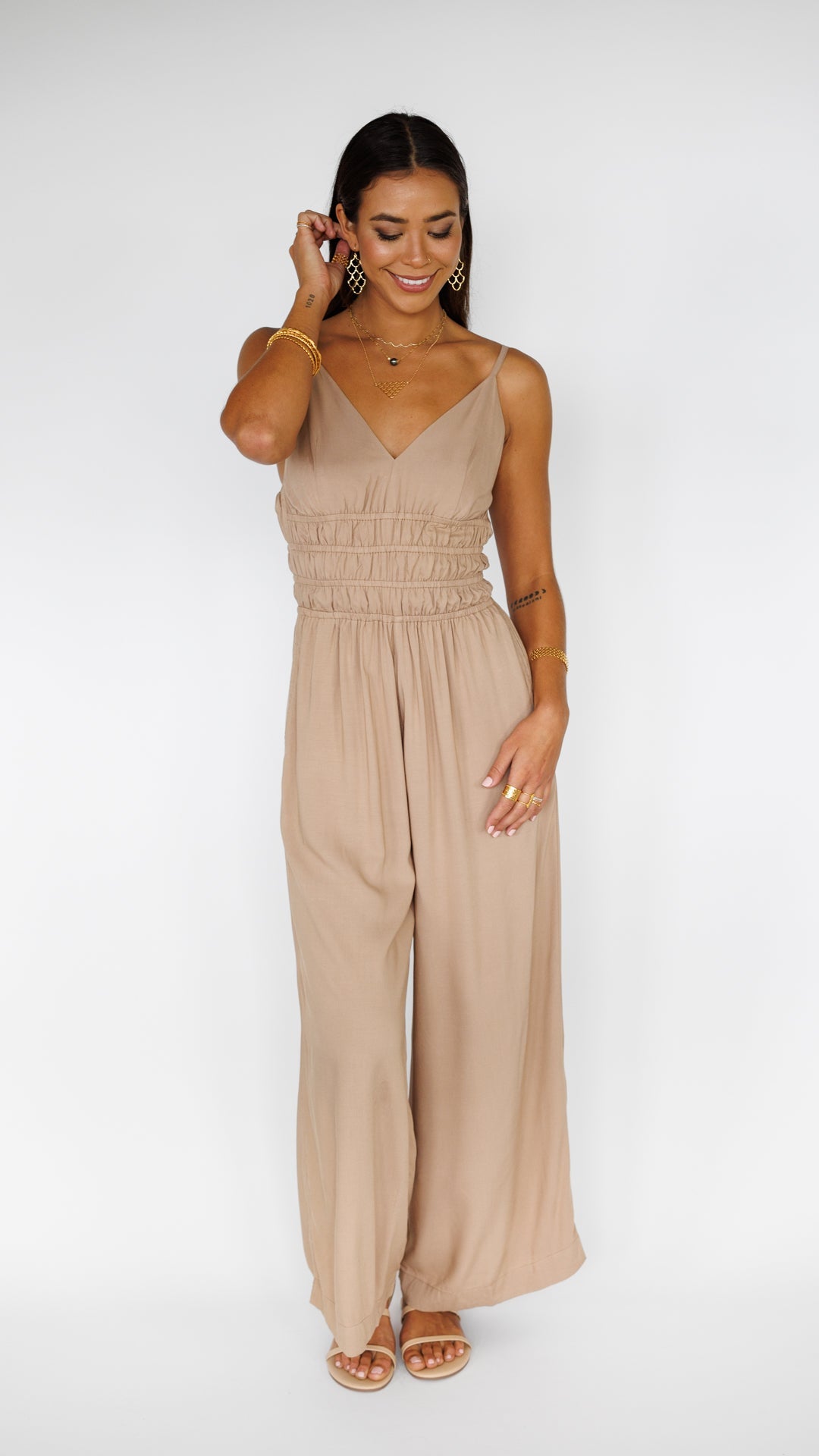 Opal Jumpsuit / Latte Khush Clothing