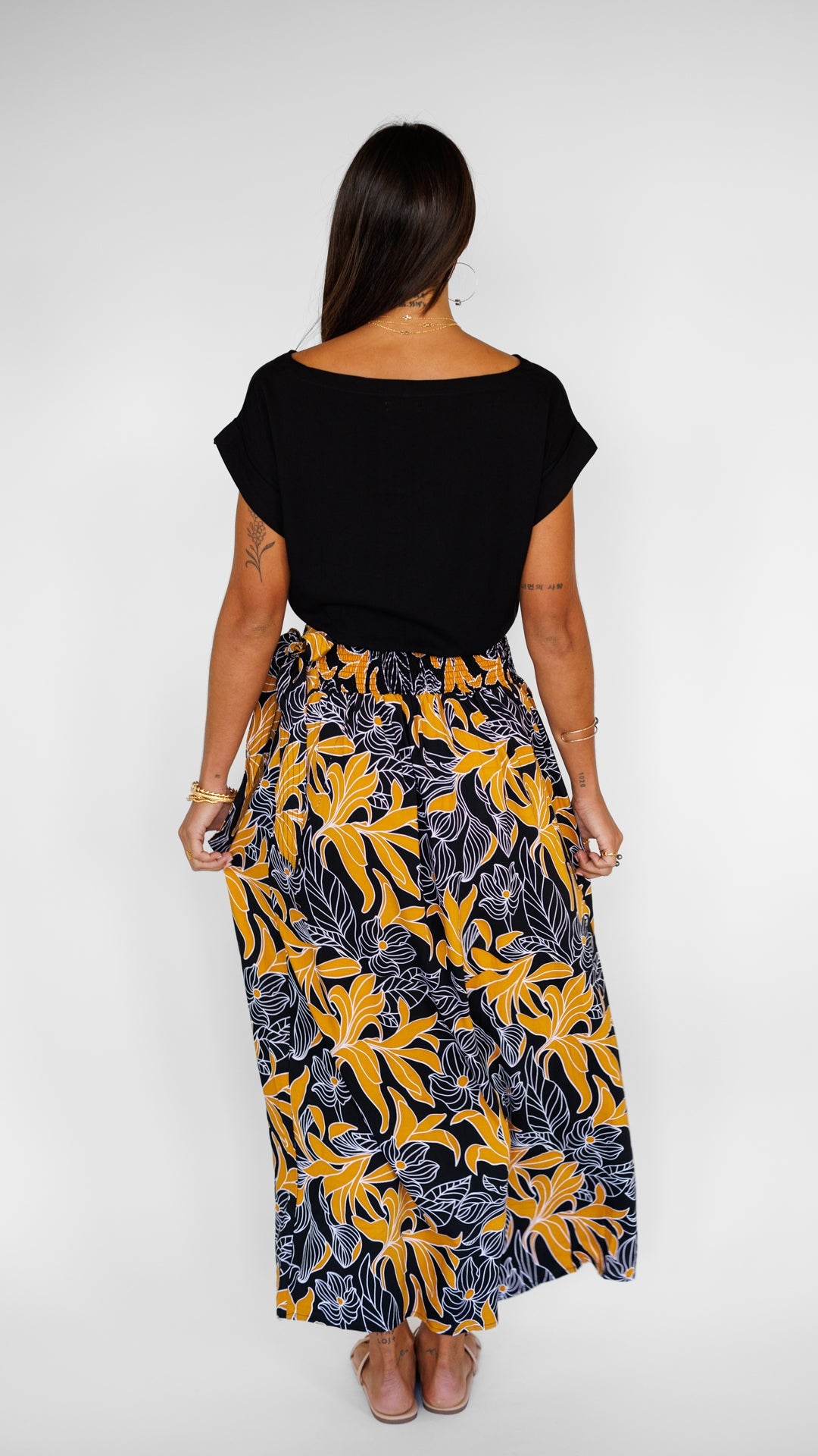 Kalei Skirt / Tropical Black Khush Clothing