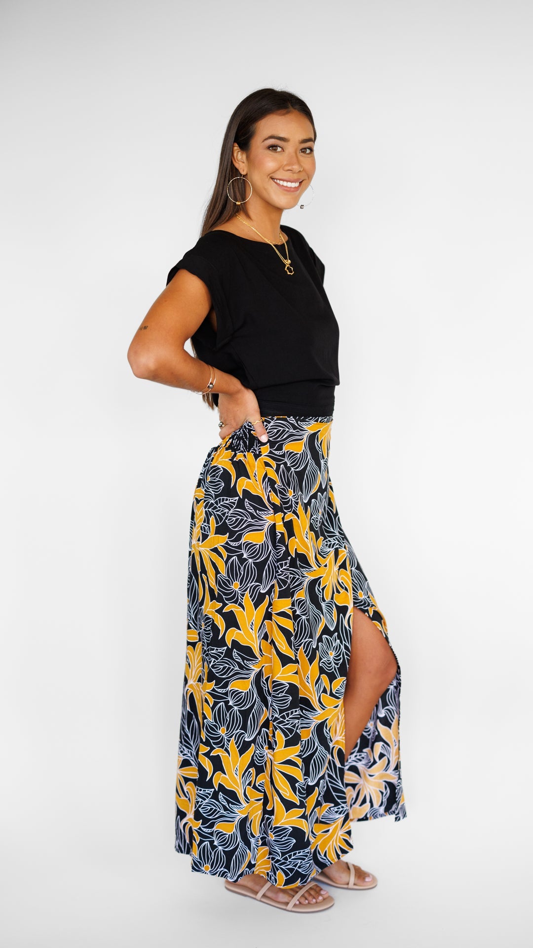 Kalei Skirt / Tropical Black Khush Clothing
