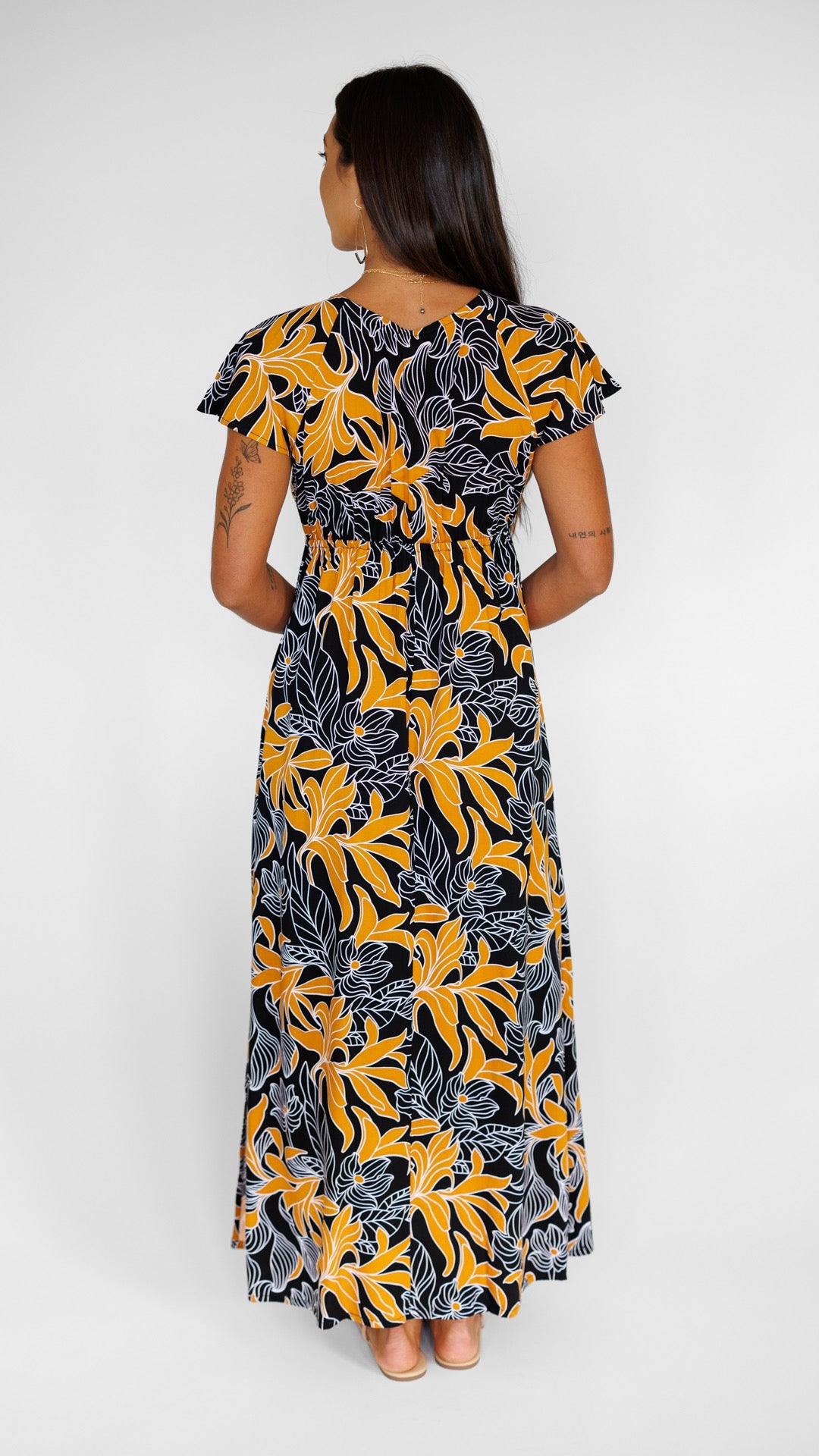 Leilani Dress / Tropical Black Khush Clothing