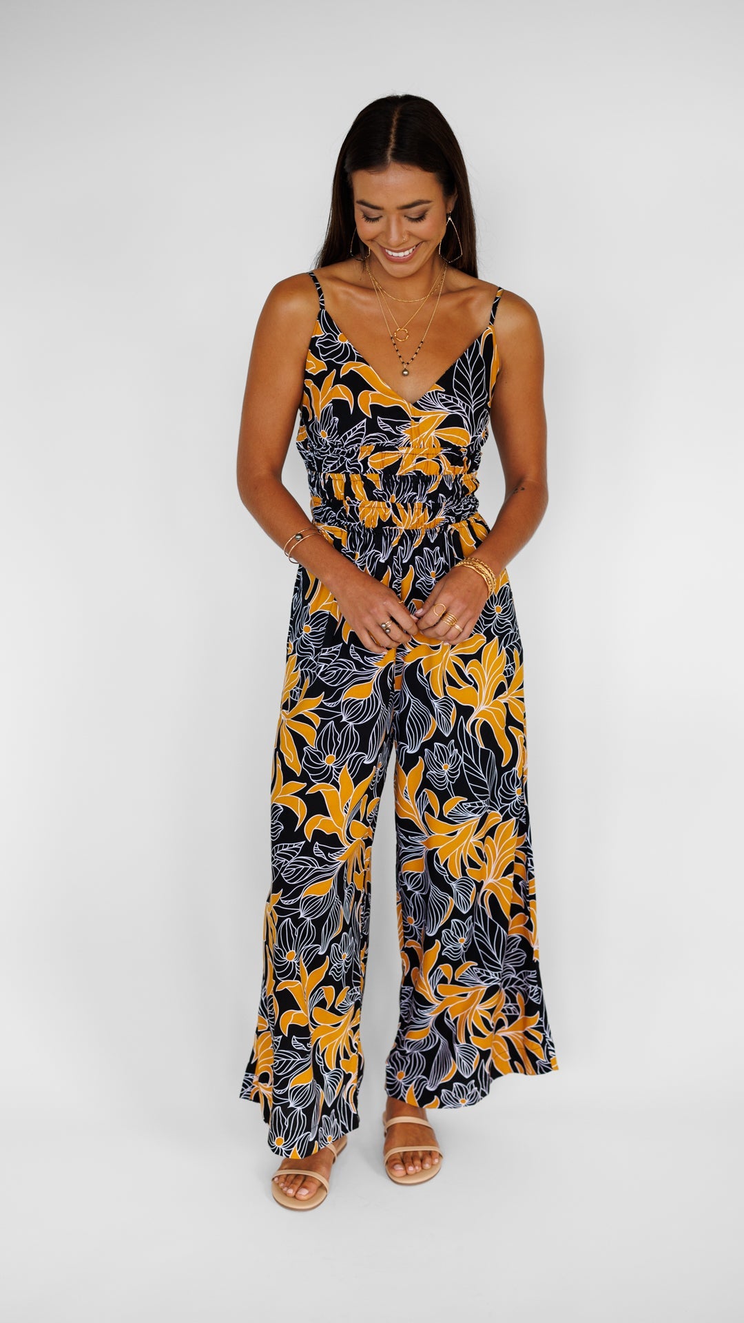 Opal Jumpsuit / Tropical Black Khush Clothing