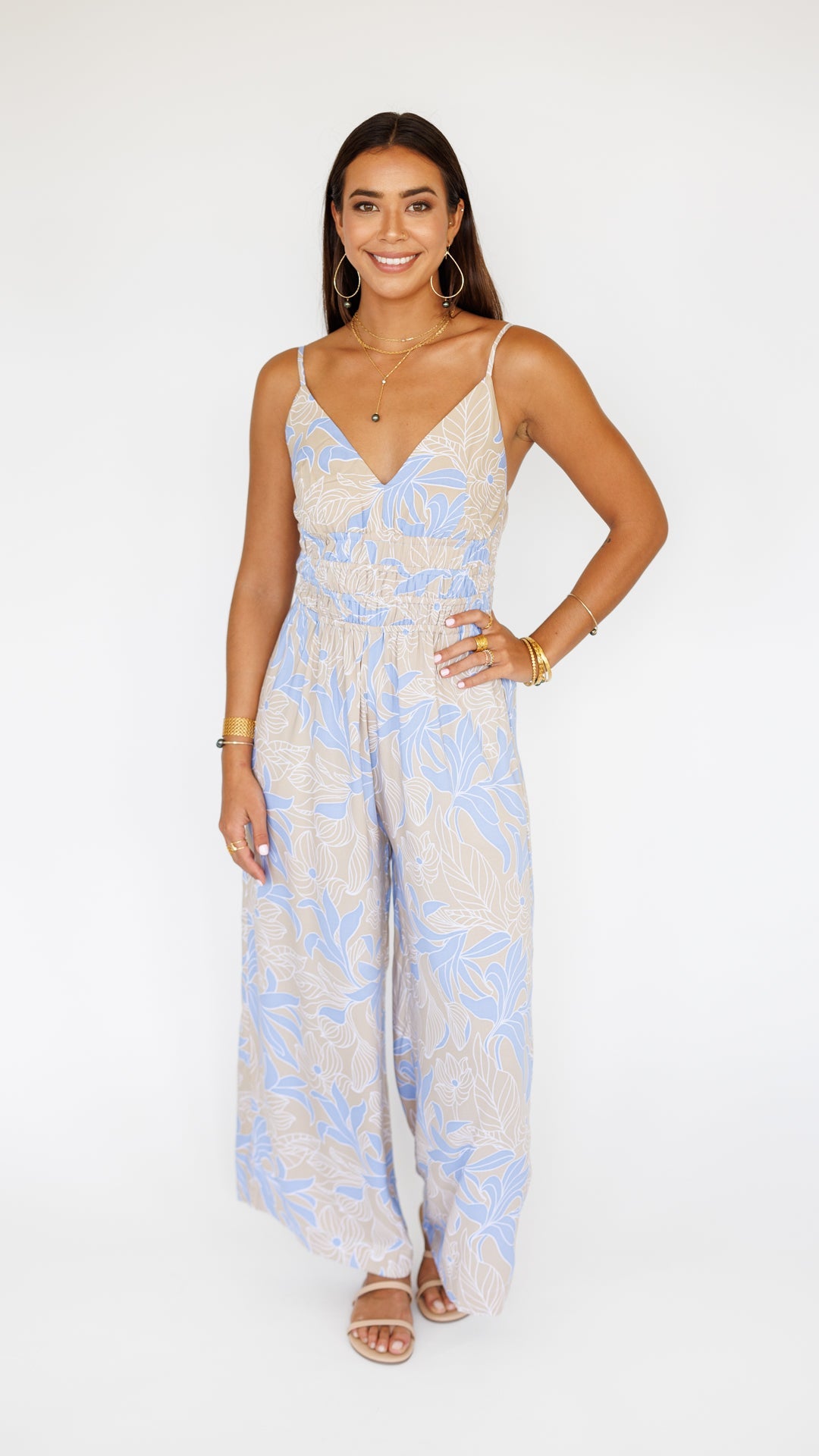 Opal Jumpsuit / Tropical Sky Khush Clothing