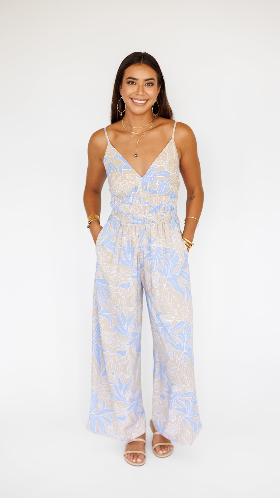 Opal Jumpsuit / Tropical Sky Khush Clothing