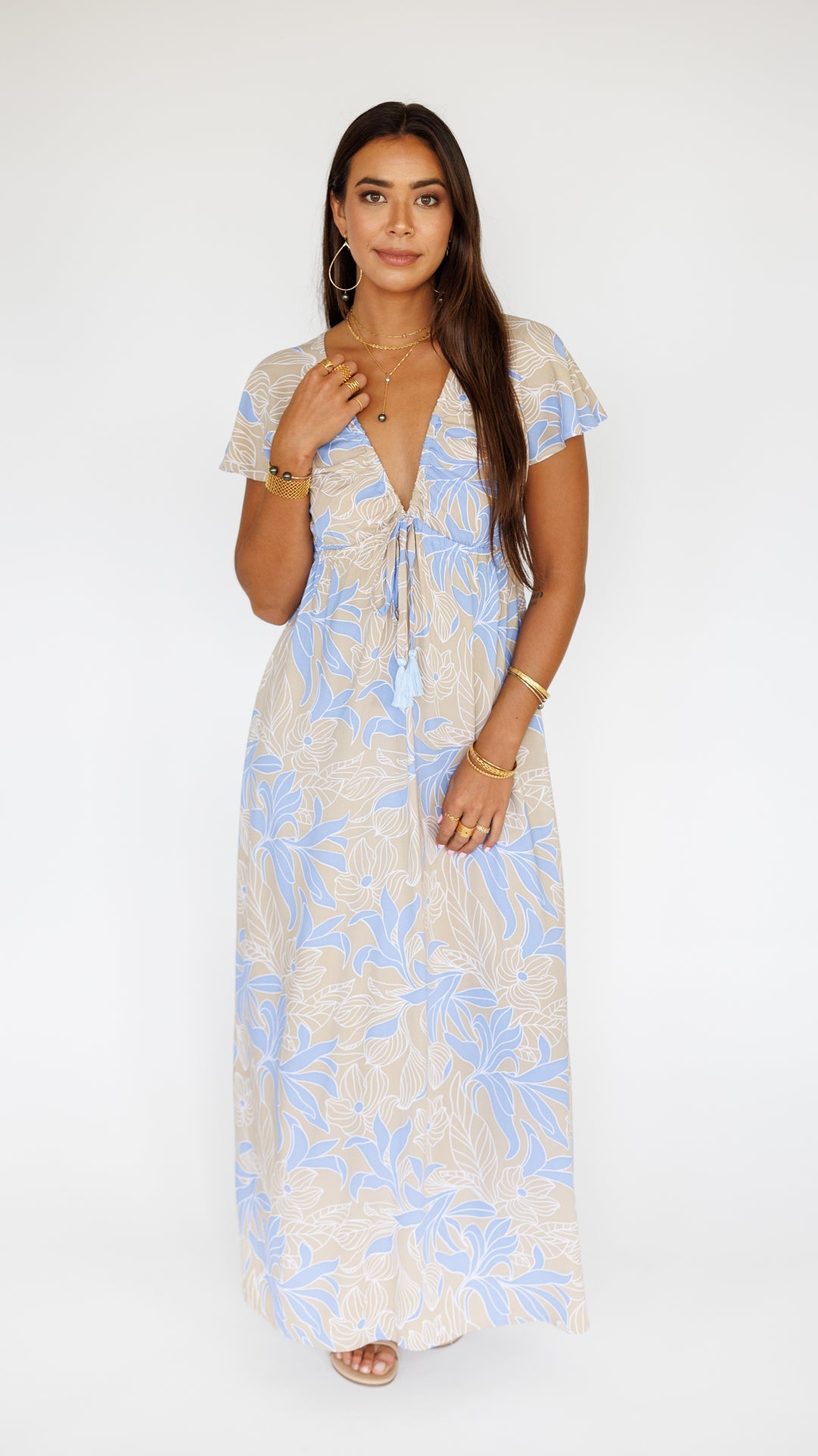 Leilani Dress / Tropical Sky - KEANI HAWAI`I XS Leilani Dress / Tropical Sky - KEANI HAWAI`I XS