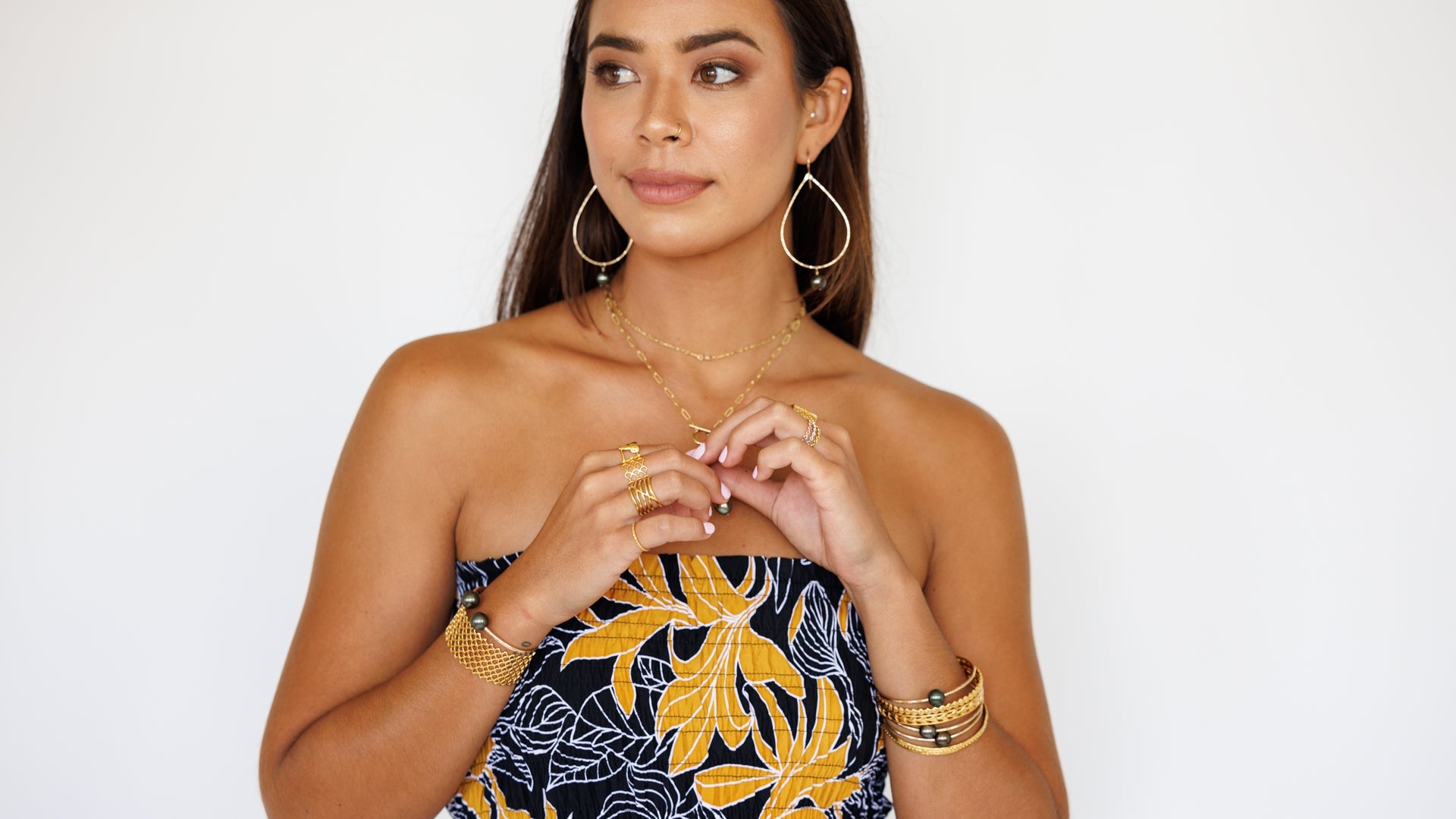 Kamea Romper / Tropical Black Khush Clothing