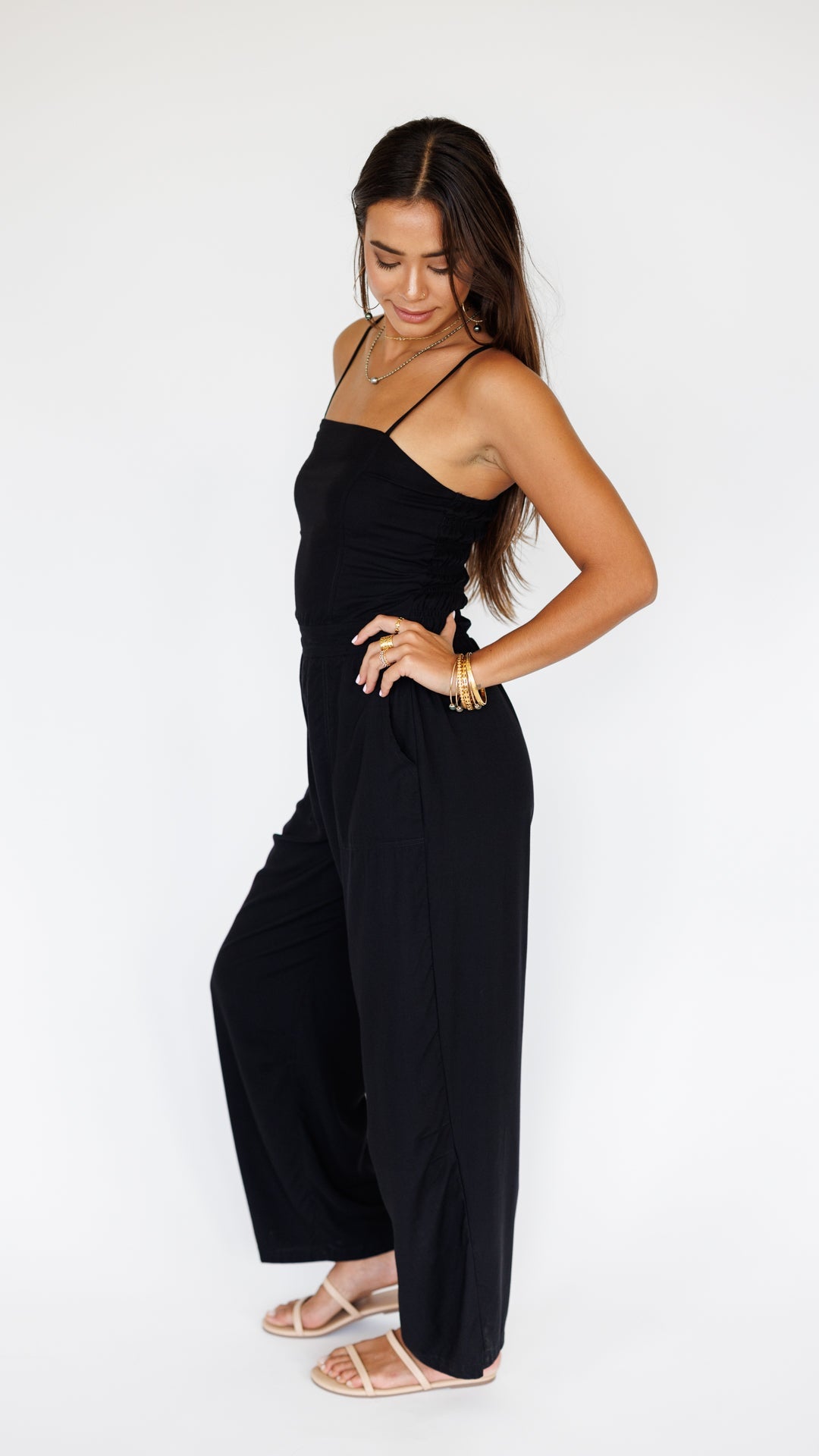 Jade Jumpsuit / Solid Black Khush Clothing