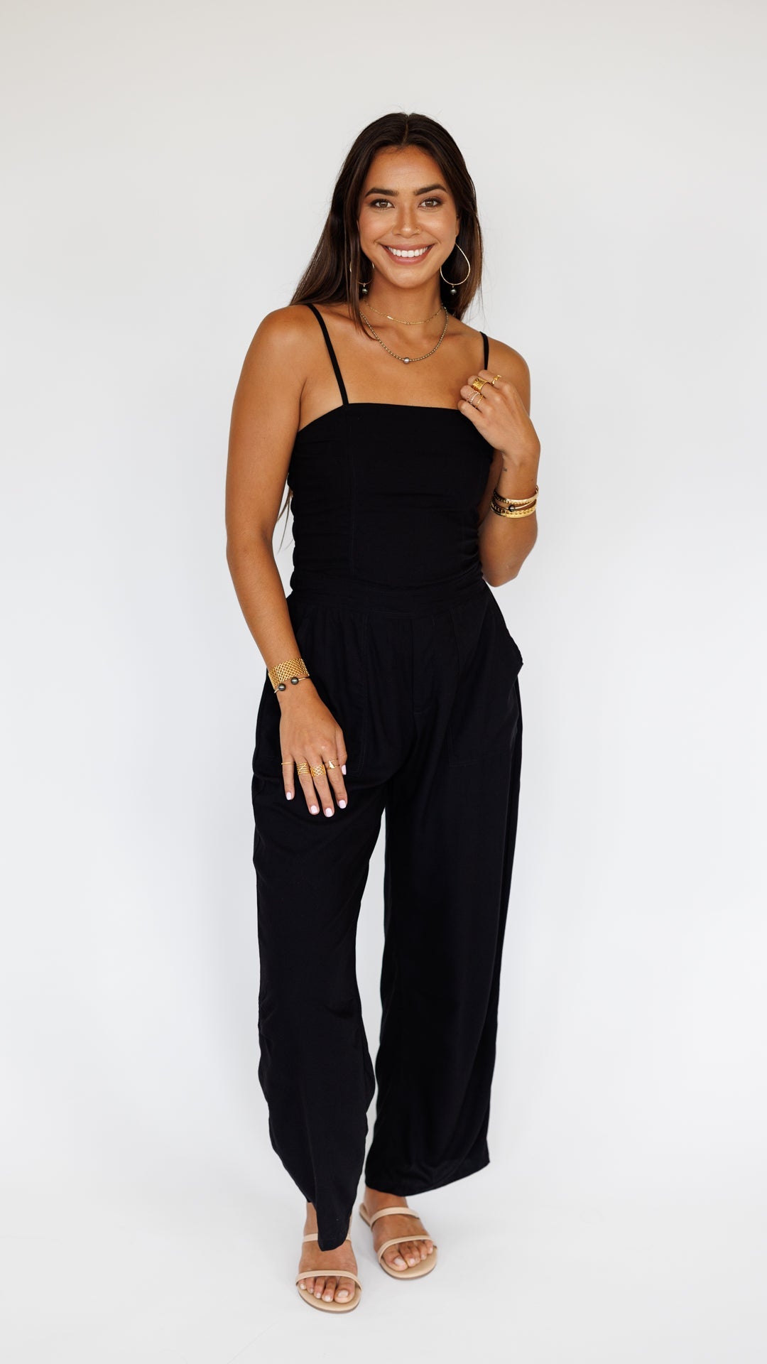 Jade Jumpsuit / Solid Black Khush Clothing