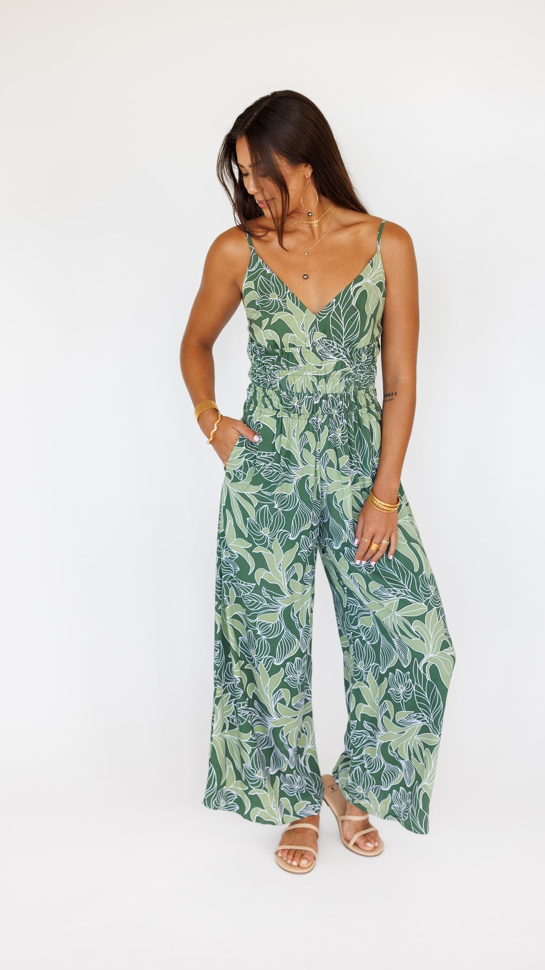 Opal Jumpsuit / Tropical Green Khush Clothing
